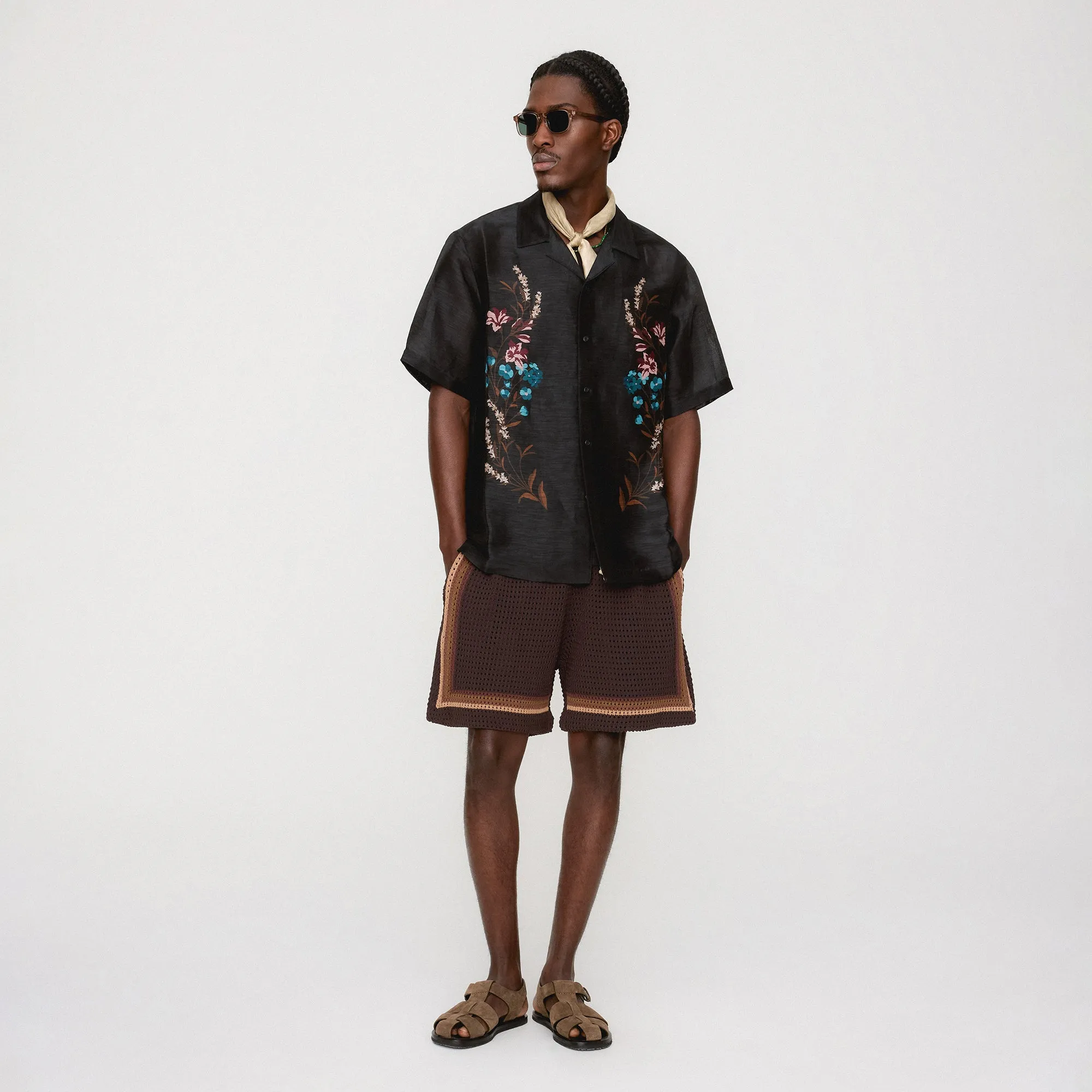 Seasonal Wardrobe Kith Linen Thompson Camp Collar Shirt - Black