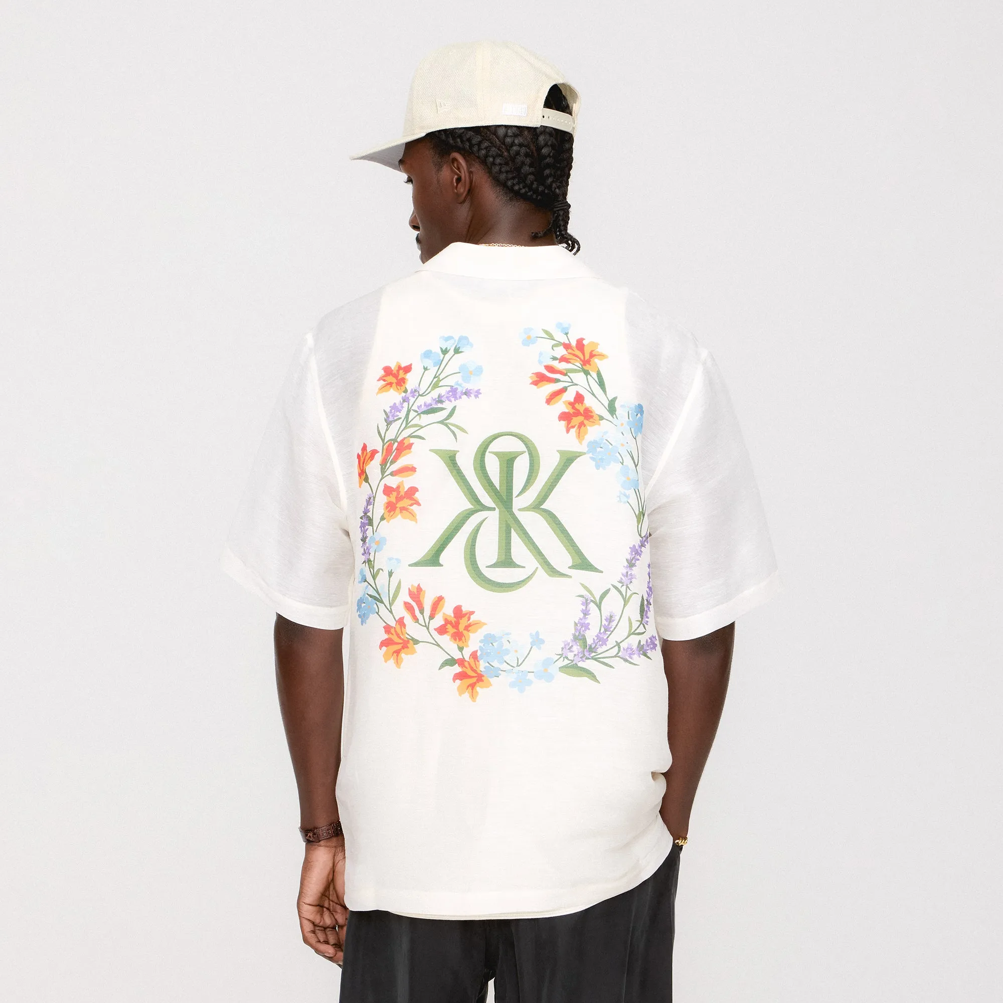 Winter Layering Non Irritating Tags Kith Linen Thompson Camp Collar Shirt - Sandrift