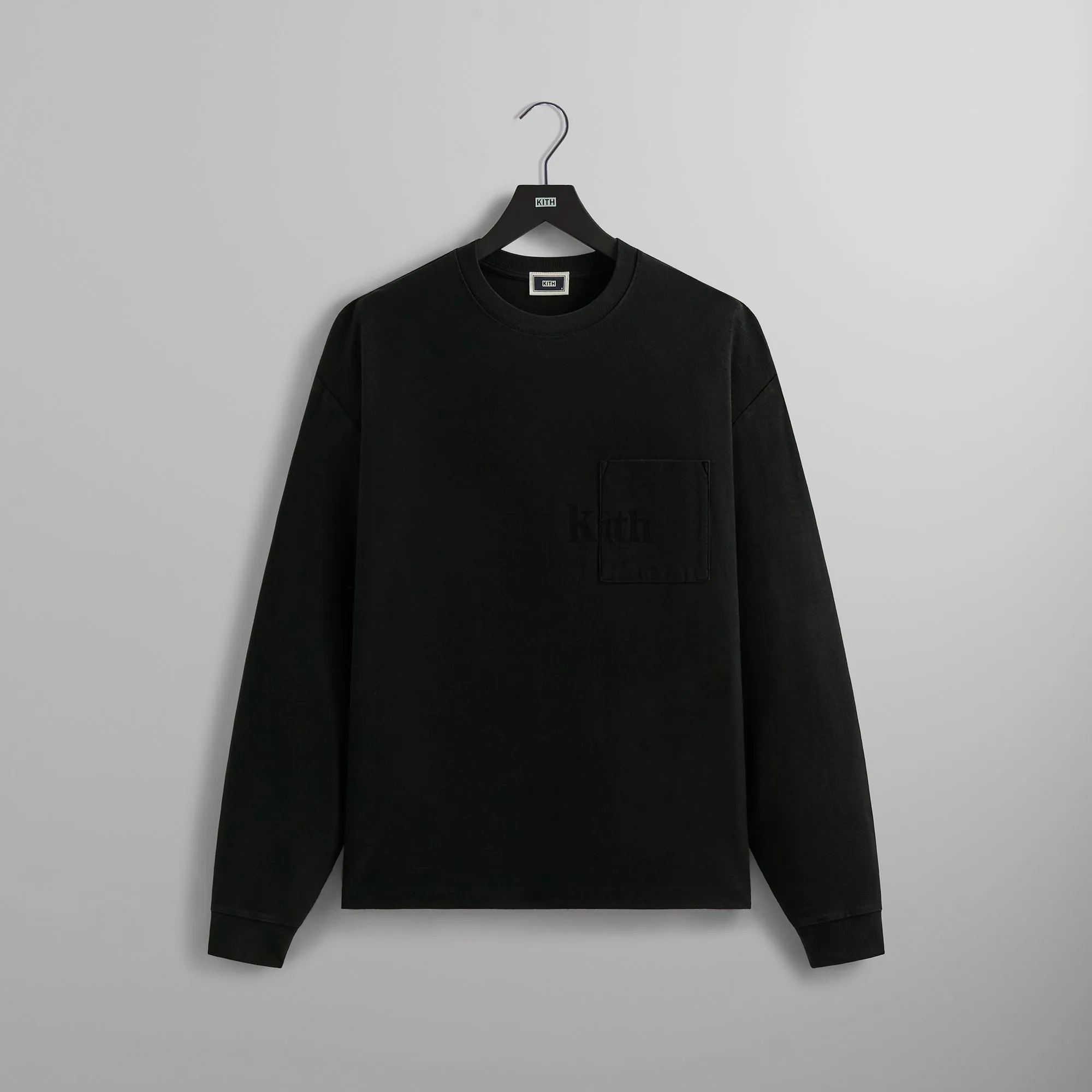 Kith Long Sleeve Quinn Tee - Black Comfortable And Trendy FlexibleCollarOptions