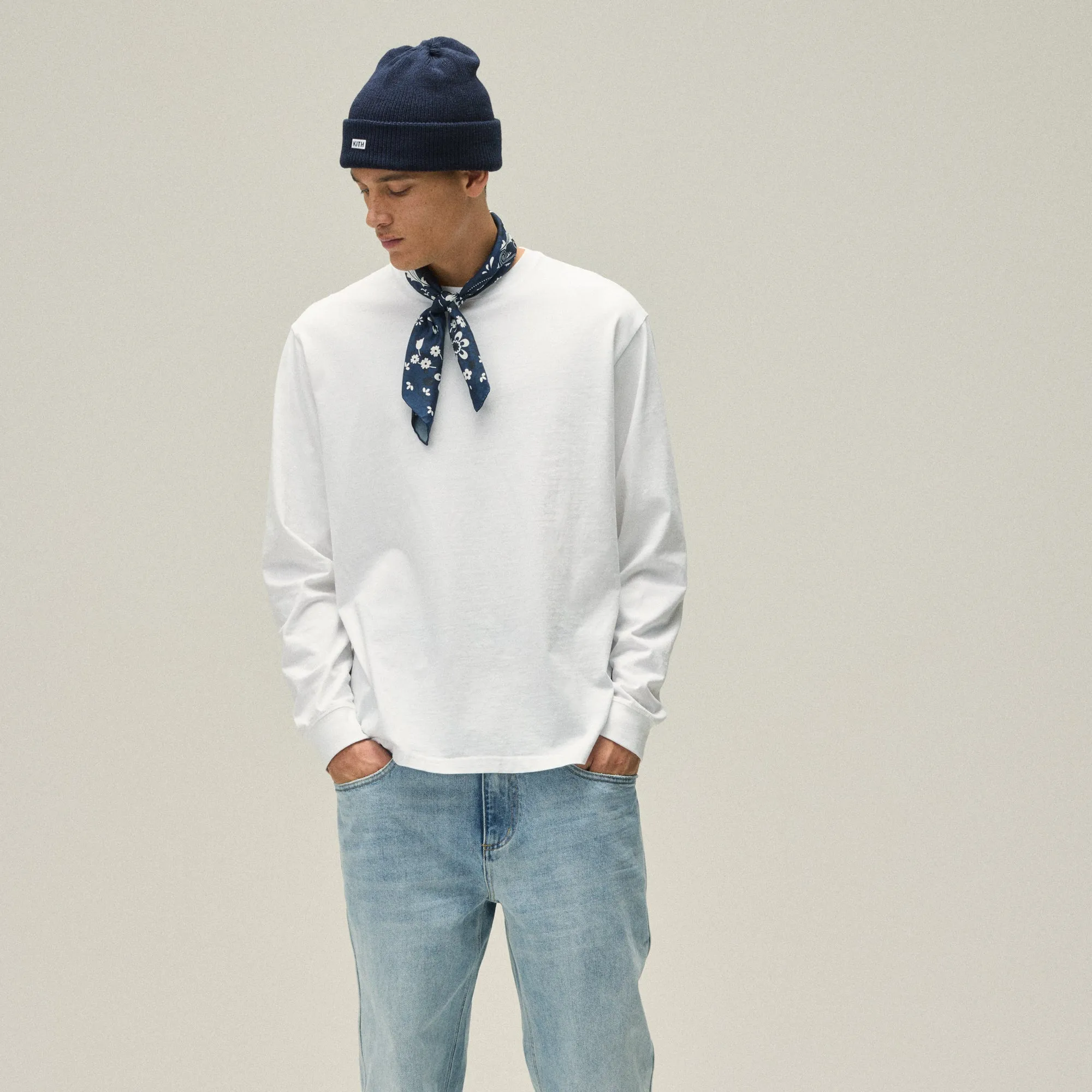 Kith Long Sleeve Vintage Tee - White Casual Outfit Light Style Trend