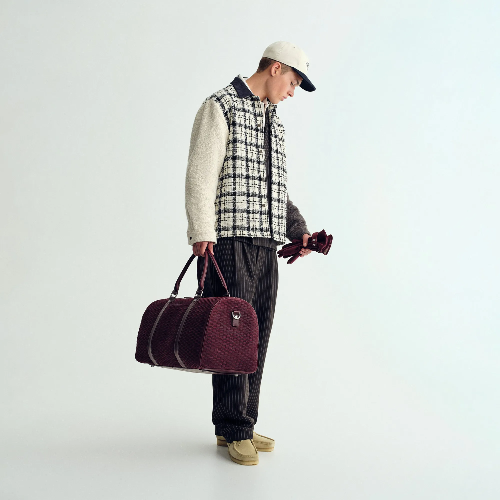 Kith Mixed Tweed Boxy Collared Overshirt - Sandrift Polished Look