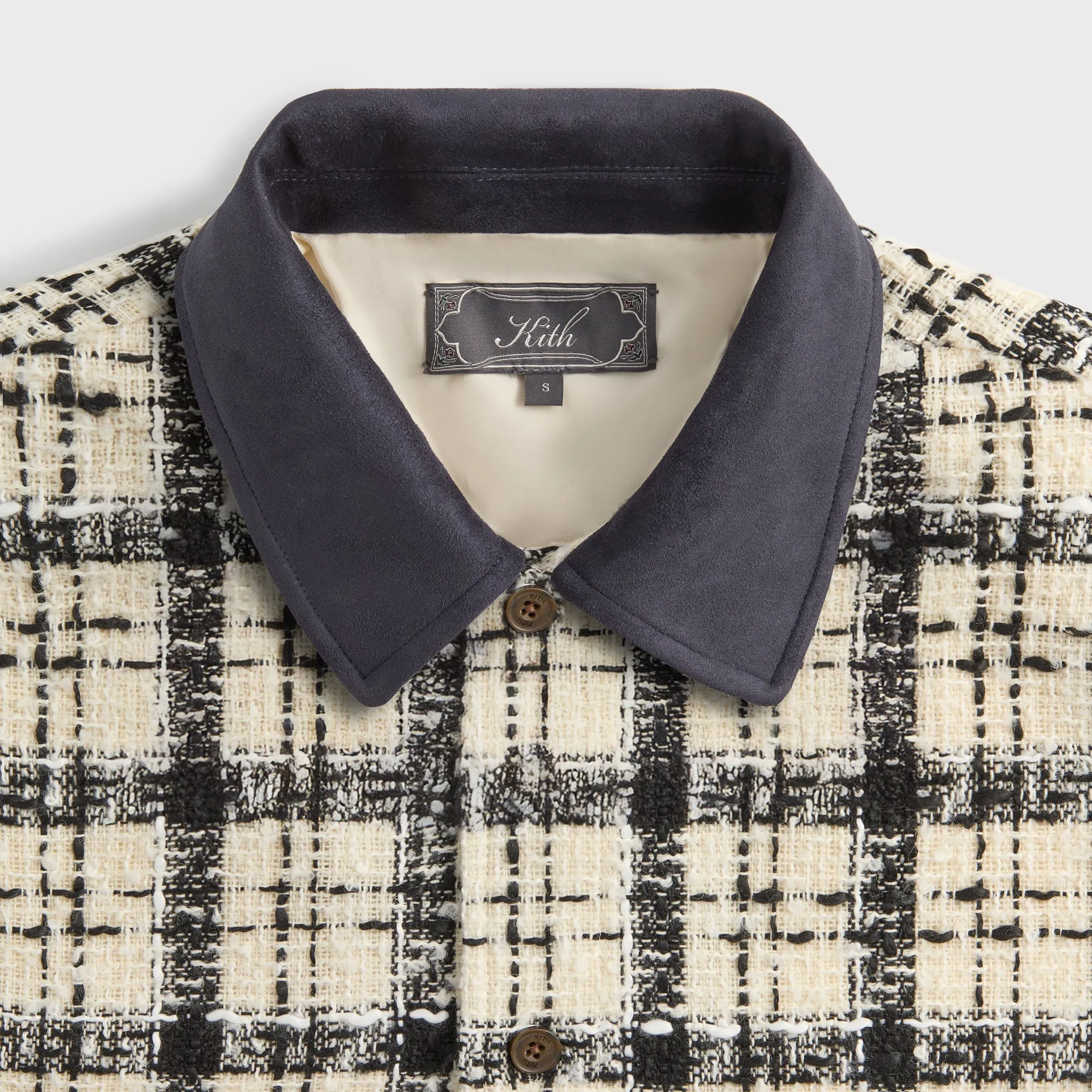 Kith Mixed Tweed Boxy Collared Overshirt - Sandrift Tall friendly Athleisure Wear