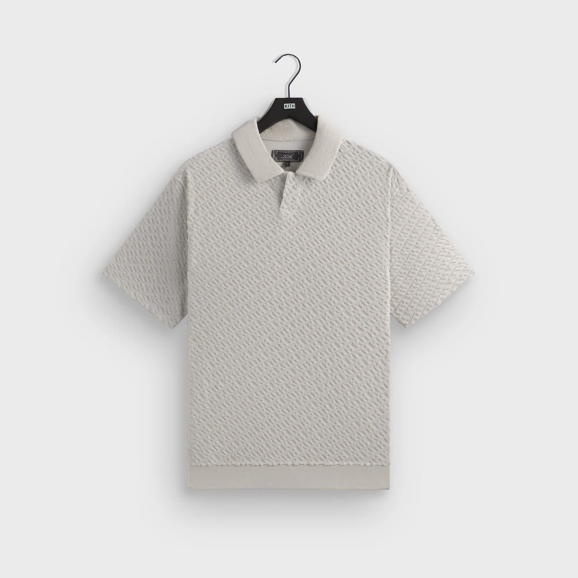 Kith Monogram Terry Leo Polo - Concrete Premium Cotton Gym To Office