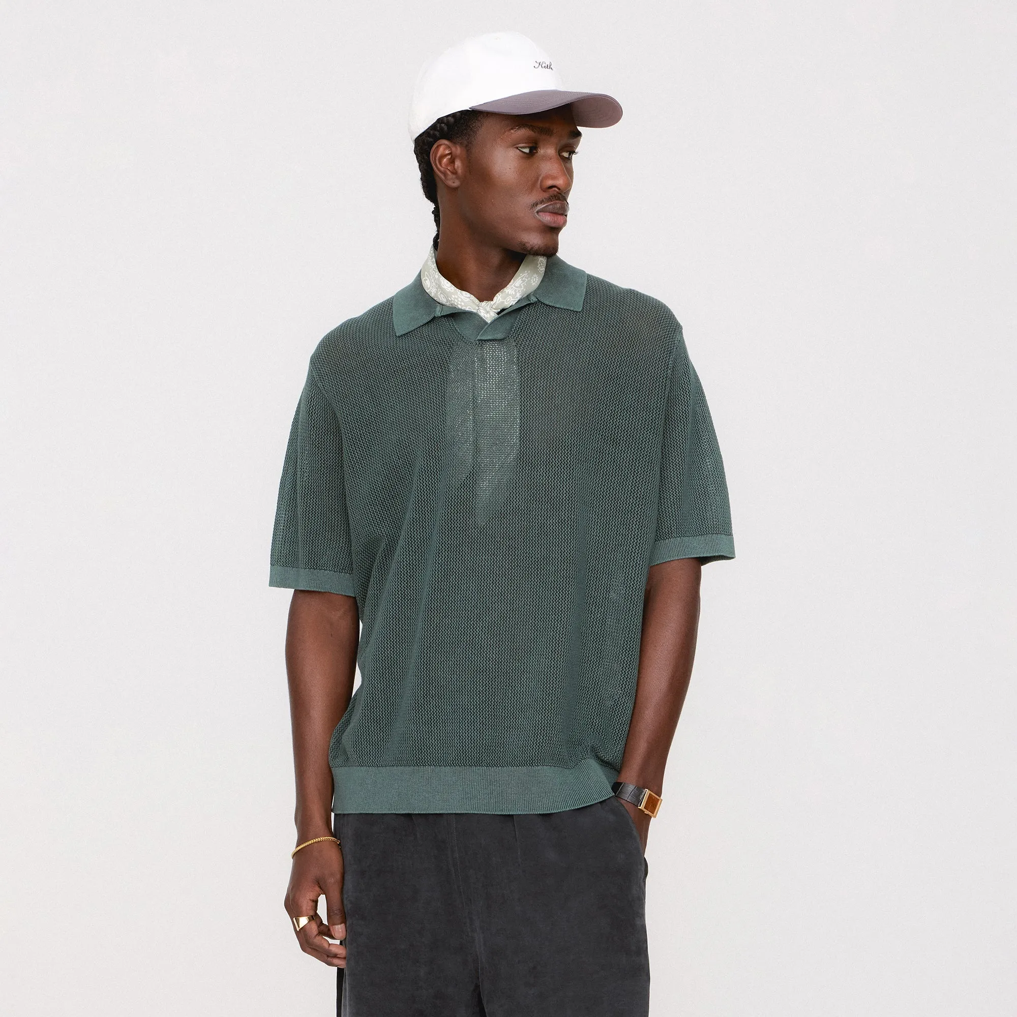 Dressy Casual TemperatureRegulating Layer Kith Open Knit Drew Polo - Machine