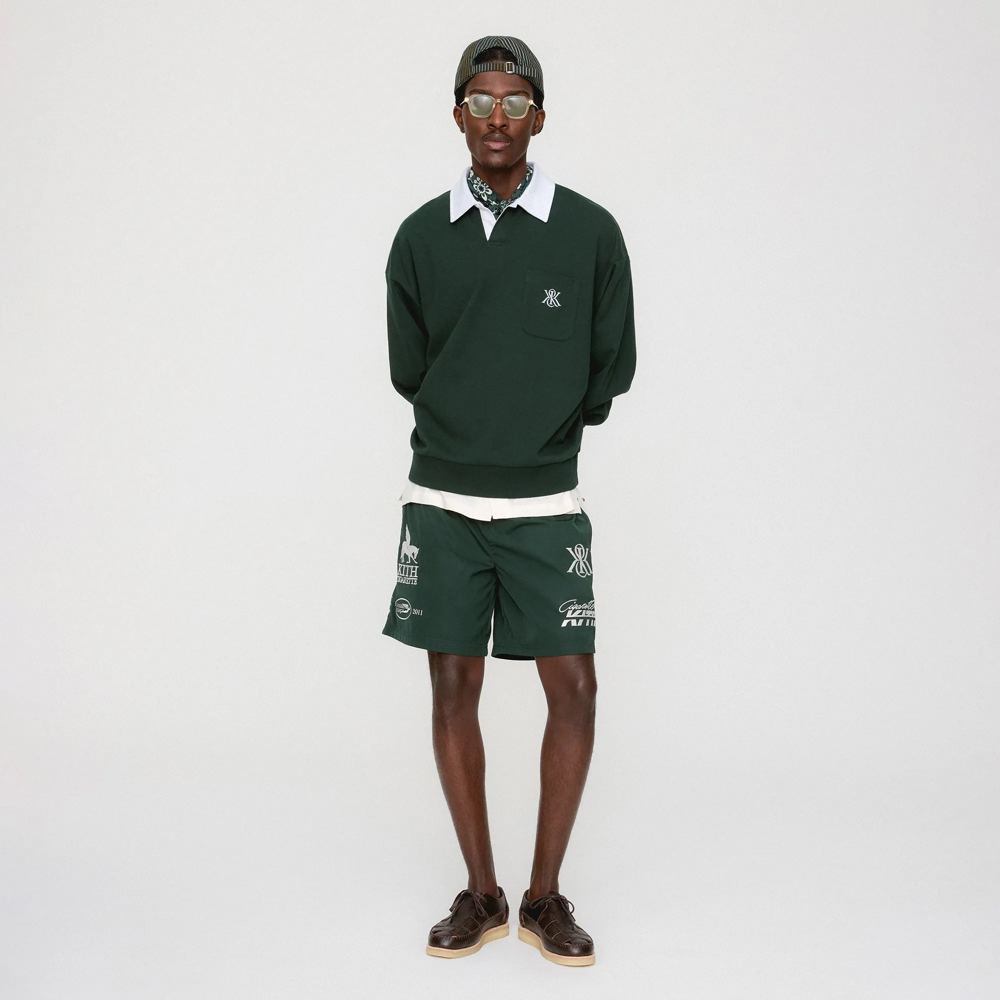 Club Style Kith Pegasus Crest Nelson Collared Pullover - Stadium