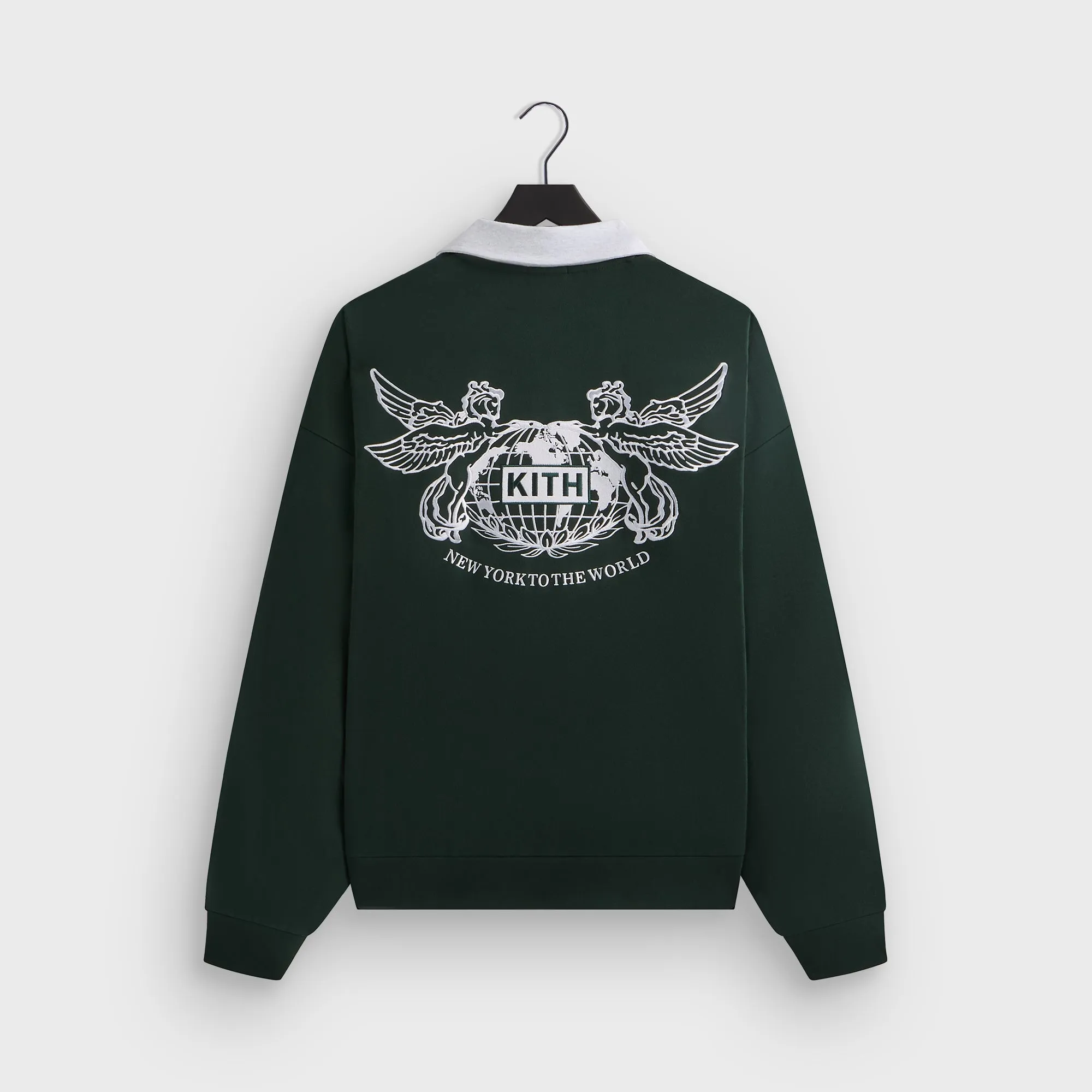 Kith Pegasus Crest Nelson Collared Pullover - Stadium Flexible Ribbed Collar Smart Outfit