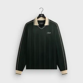 Relaxed Comfort Kith Pinstripe Tricot Panelled Long Sleeve Tap In Polo - Stadium