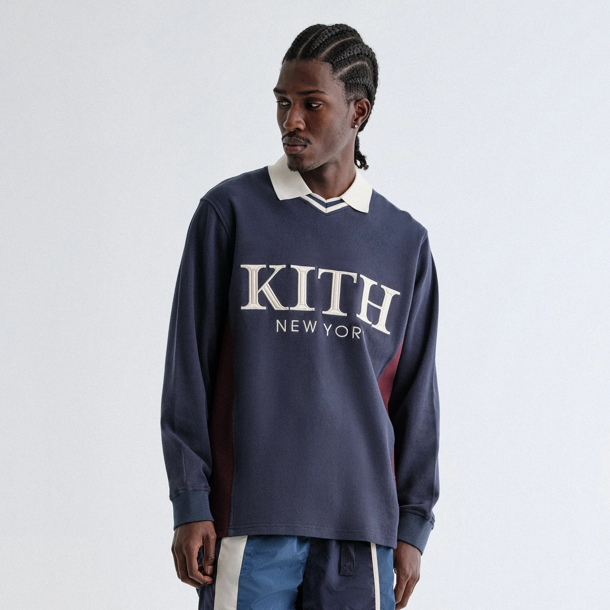 LowProfile Seam Tape Kith Pique Long Sleeve Tap Polo - Nocturnal