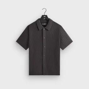 Kith Rhys Knit Stripe Buttondown - Shift natural fiber High Neck