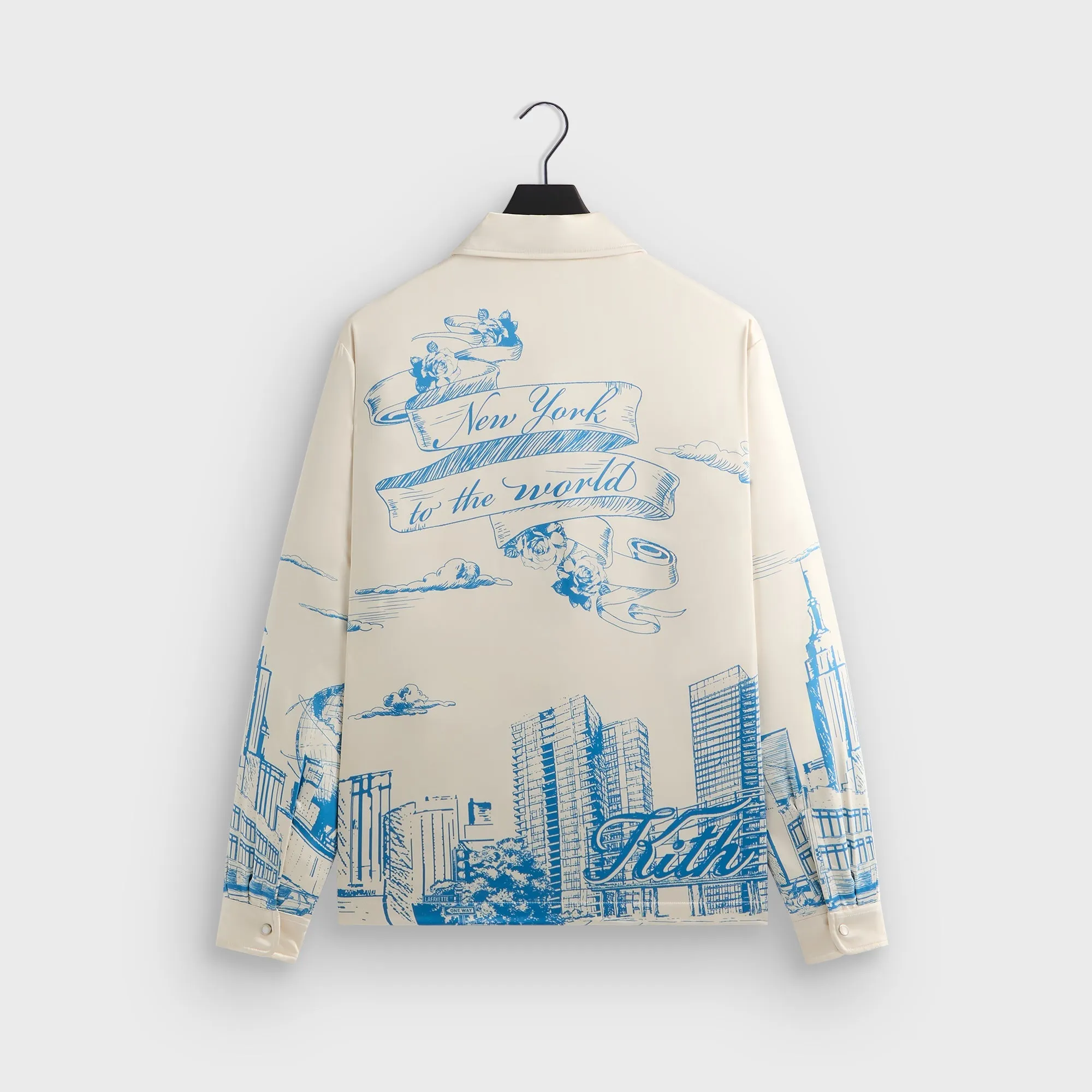 Kith Scenic Long Sleeve Boxy Collared Overshirt - Sandrift Trendy Outfit Morning Comfort