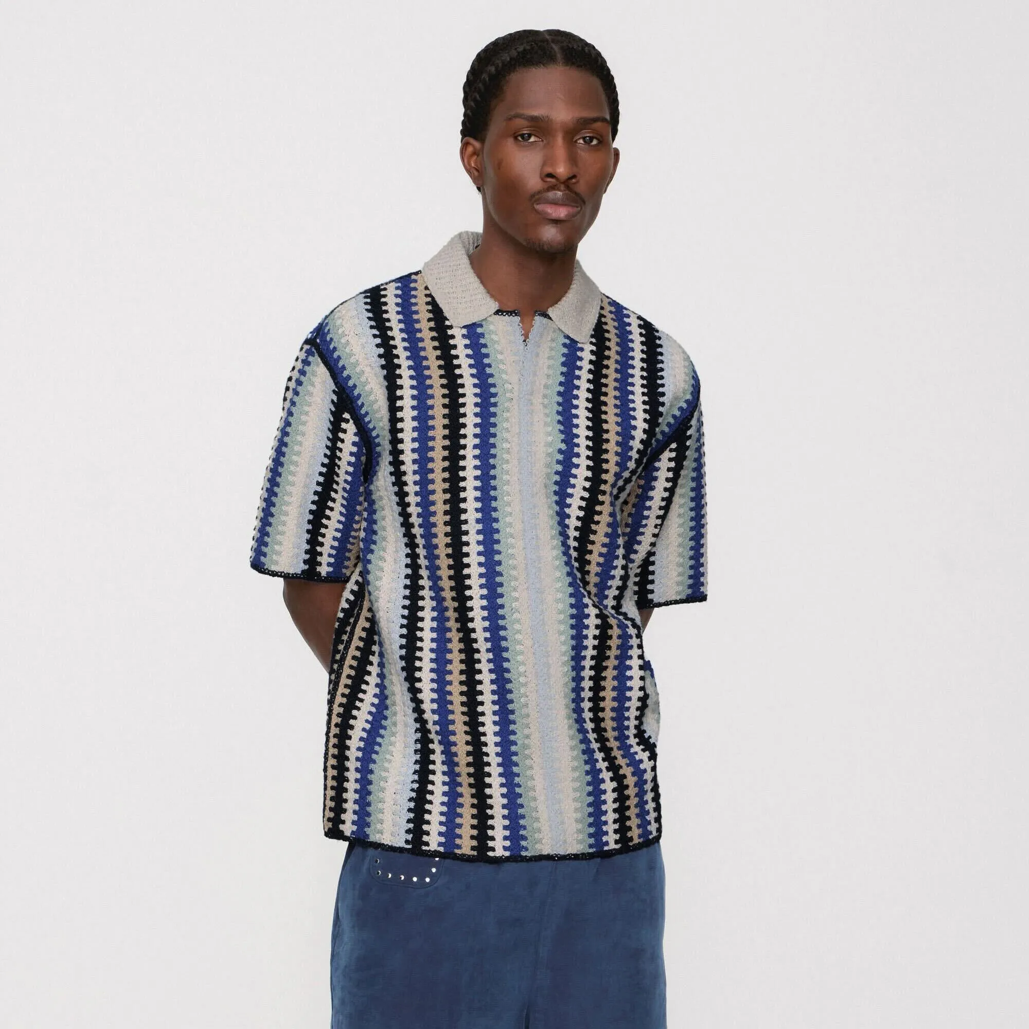 Kith Short Sleeve Keyon Crochet Pullover - Multi Trendy Appeal