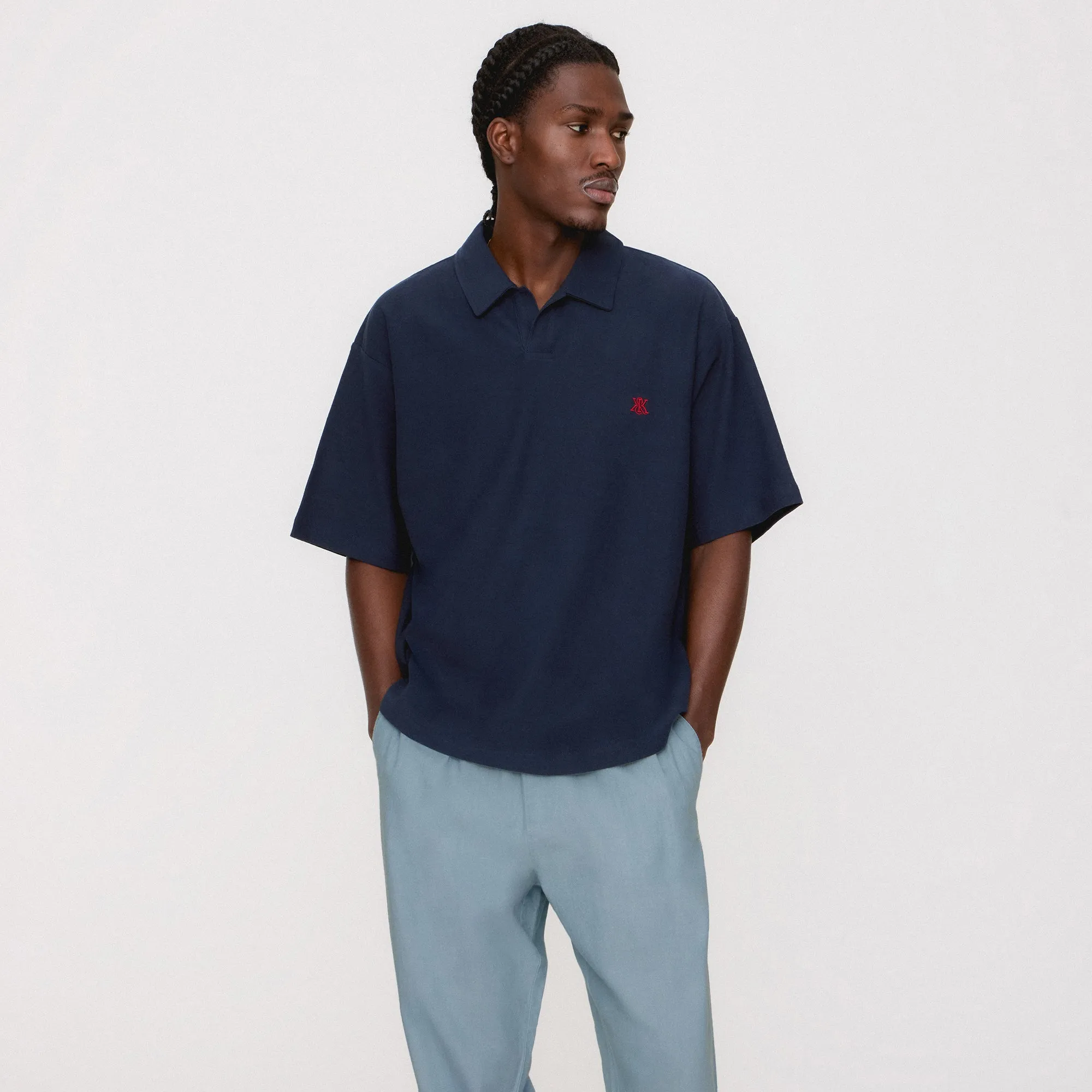 Preppy Style Kith Short Sleeve Nelson Pullover - Nocturnal
