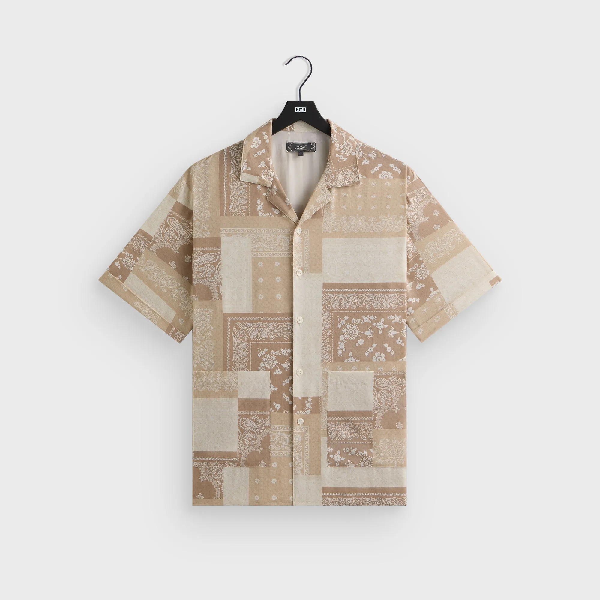 Gender Neutral Lounge Wear Kith Silk Lyocell Bandana Reade Shirt - Canvas