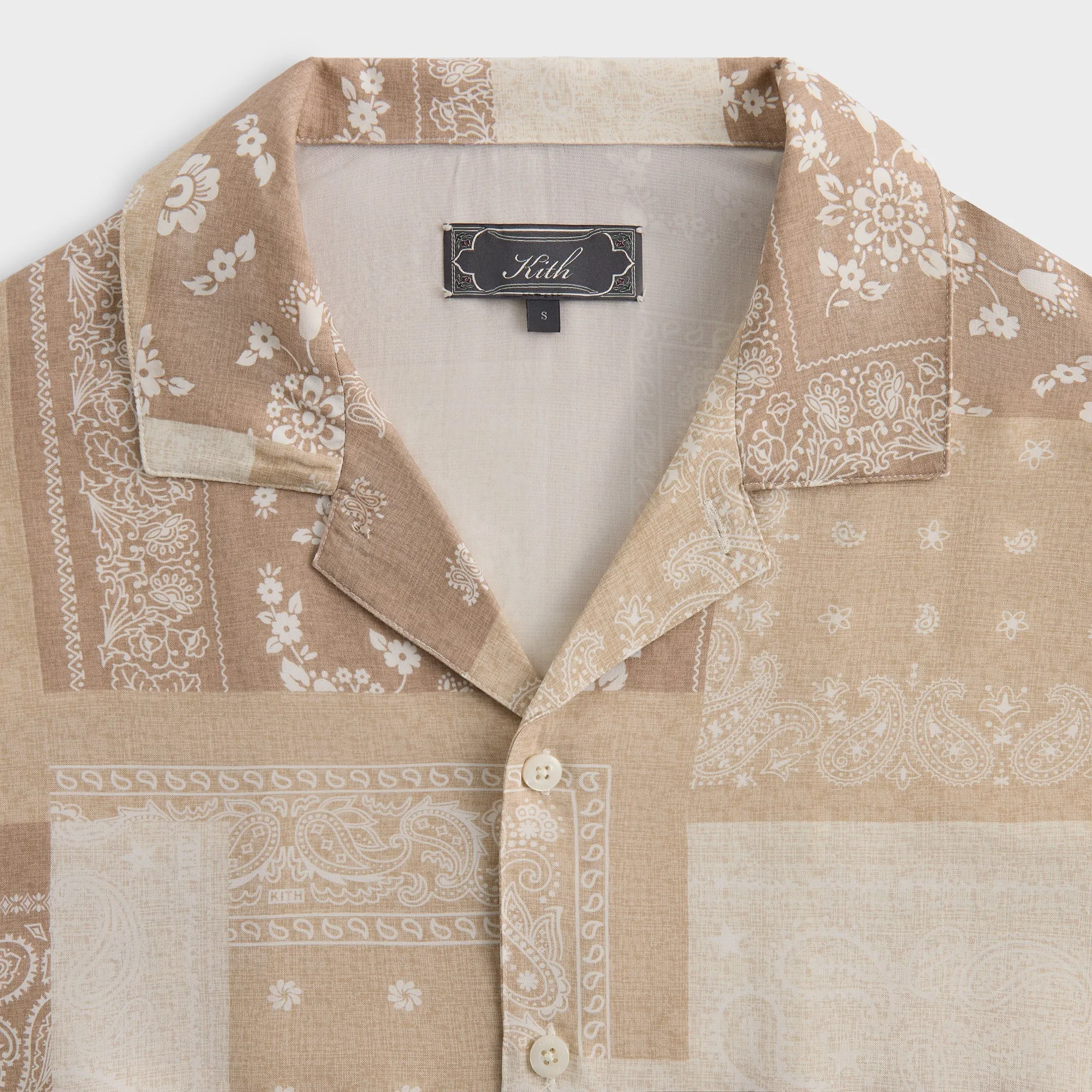 Kith Silk Lyocell Bandana Reade Shirt - Canvas Eco-Friendly Choice Ruffle Edge