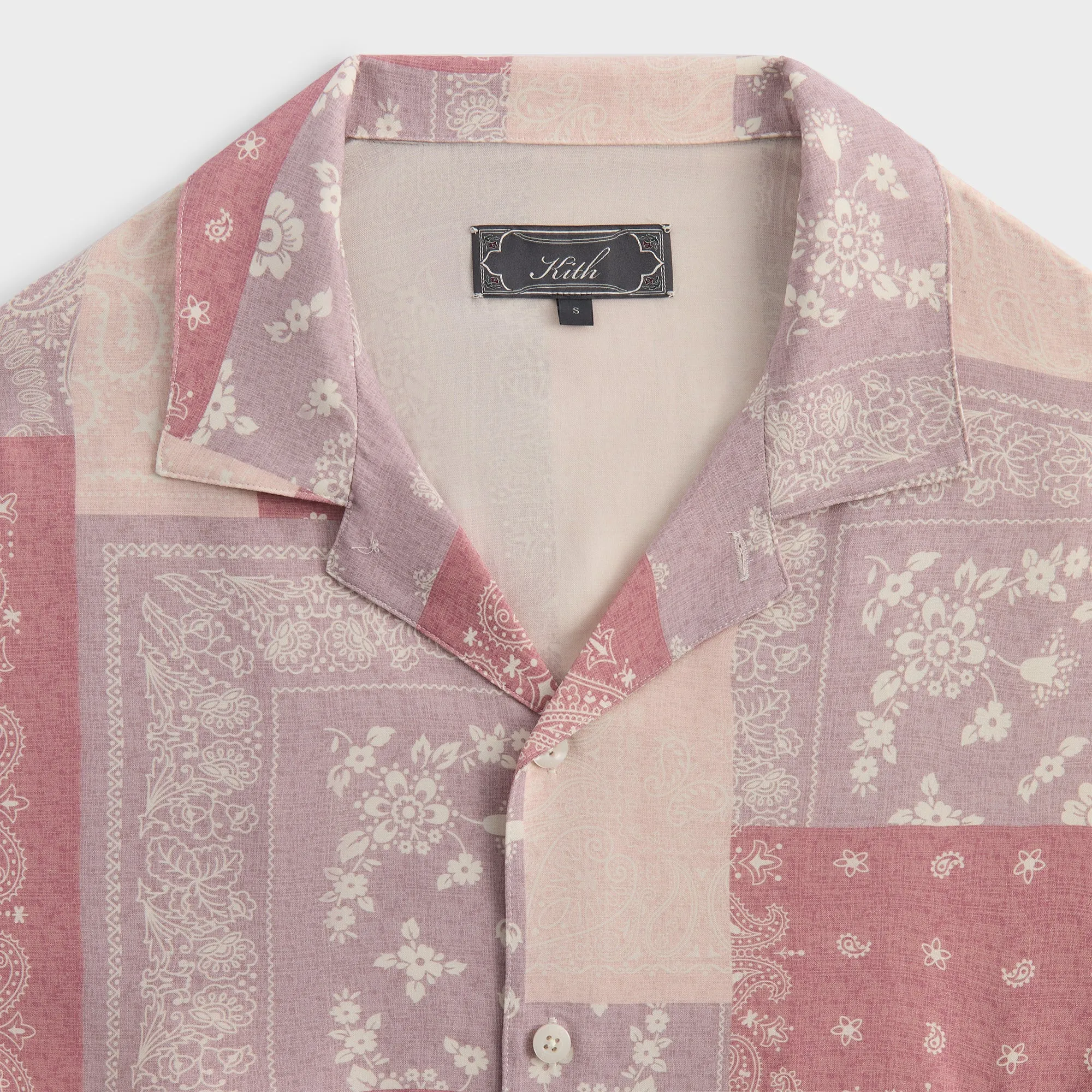 Sophisticated Look Kith Silk Lyocell Bandana Reade Shirt - Pink Opal