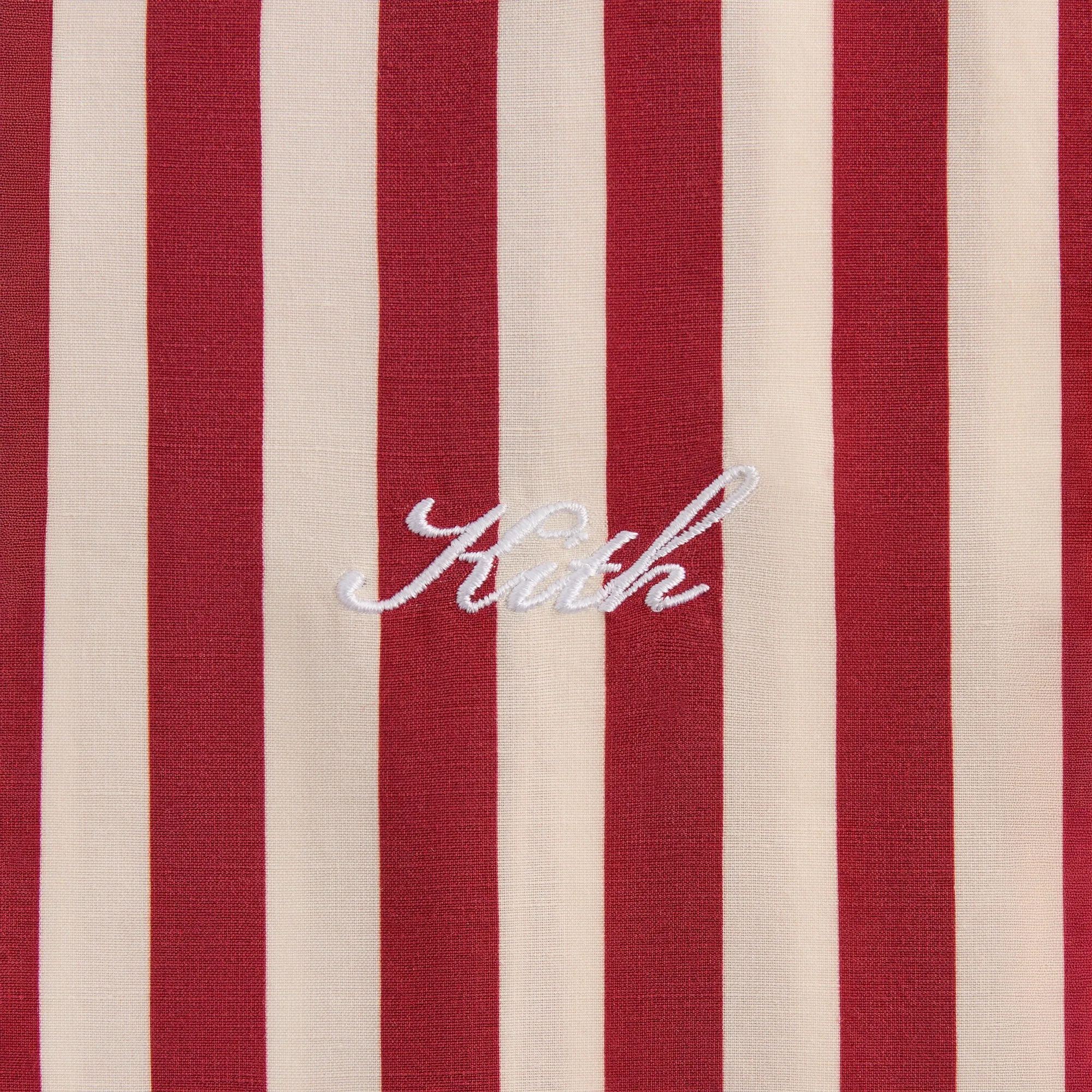 Kith Striped Thompson Camp Collar Shirt - Allure Fall Foliage Stylish Detail