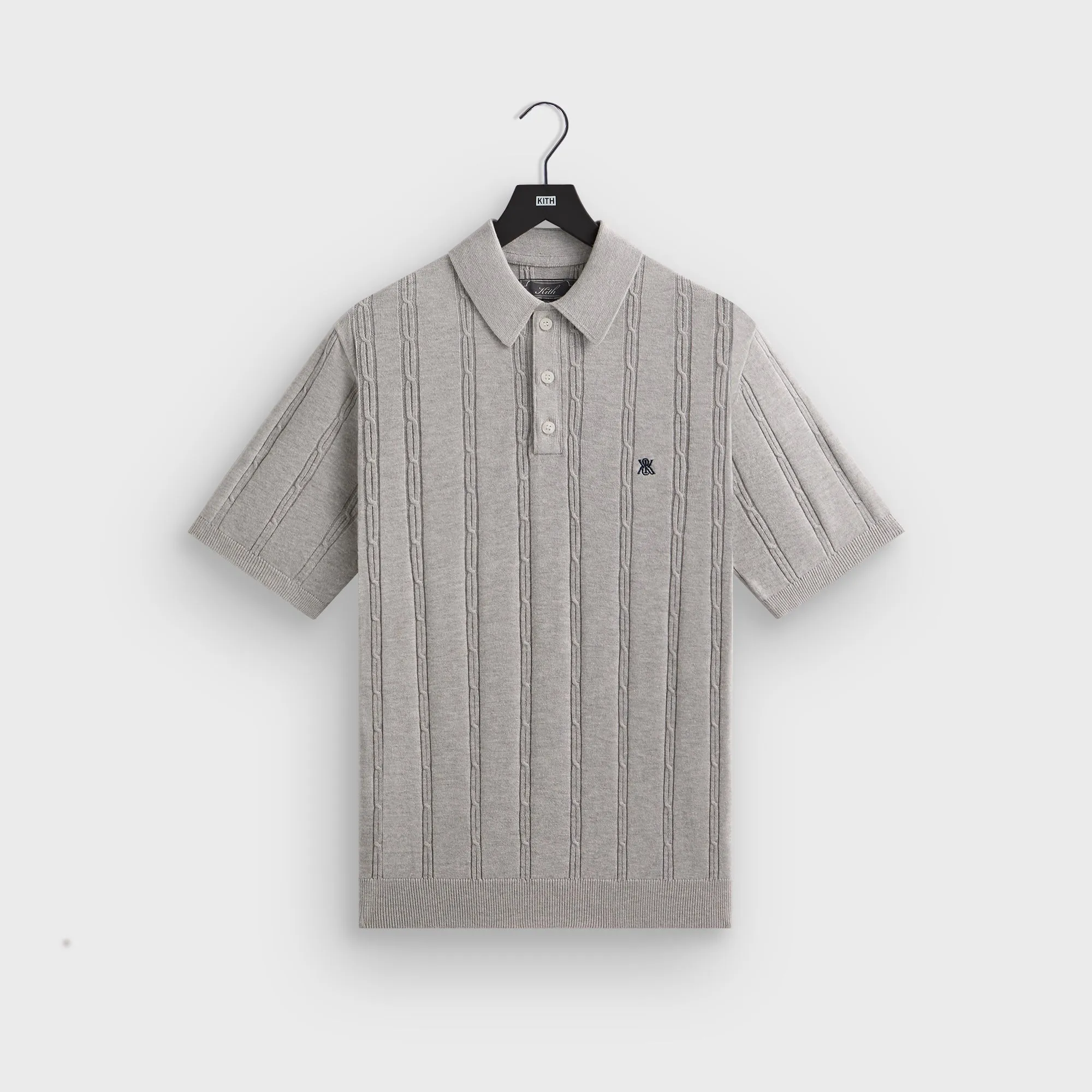 Kith Tilden Polo - Light Heather Grey Summer Fashion