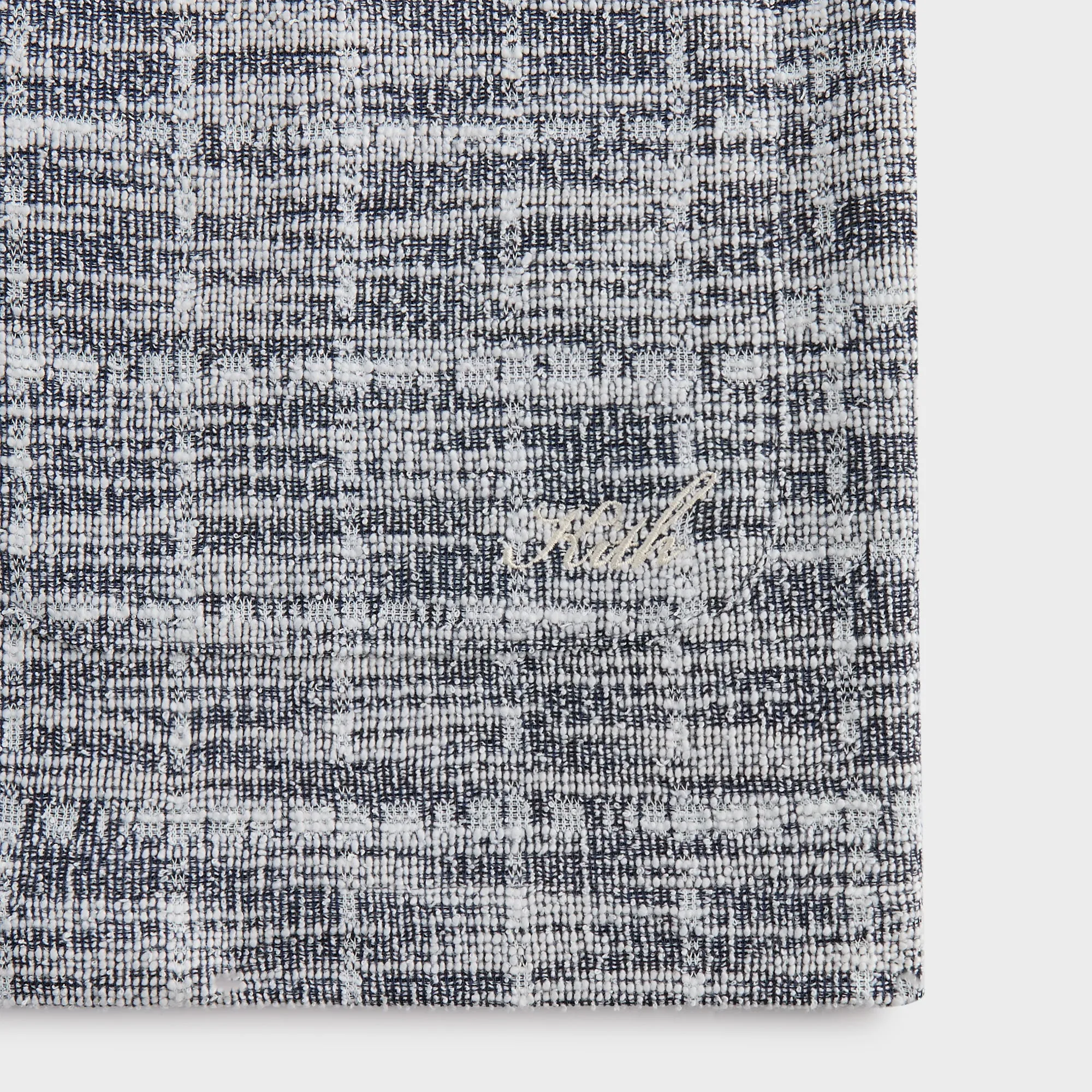 Kith Tweed Long Sleeve Boxy Collared Overshirt - Nocturnal Minimalist Style Anti Static Fabric