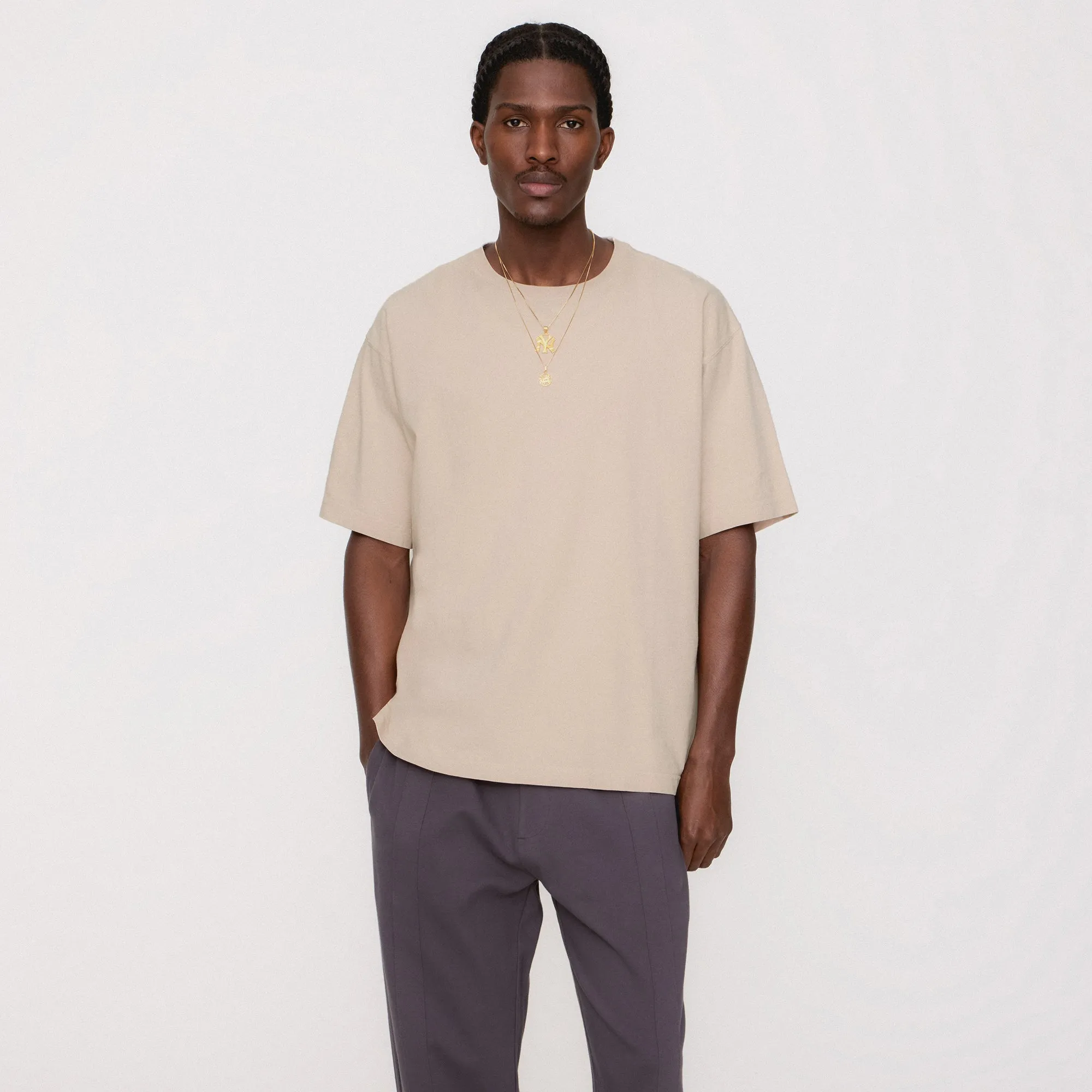 Simple Comfort Yarn Dyed Fabric Kith Vintage Leonard Tee - Stratus