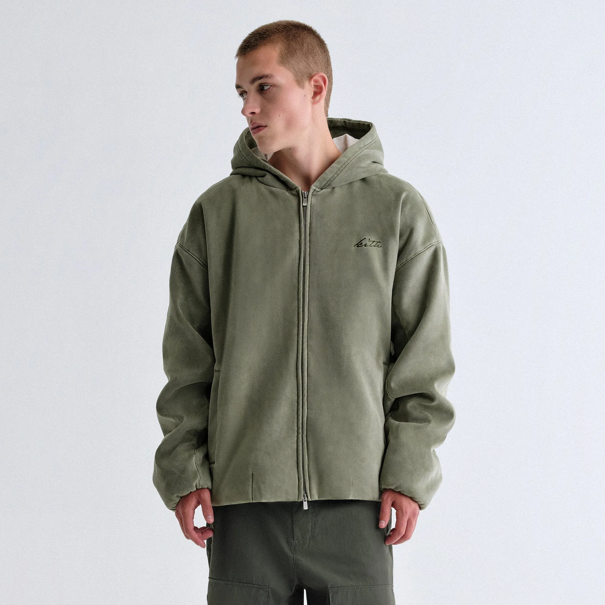 Kith Washed Microsuede Puffed Jaysen Hoodie - Cavan Spa wear New Year's Eve wear