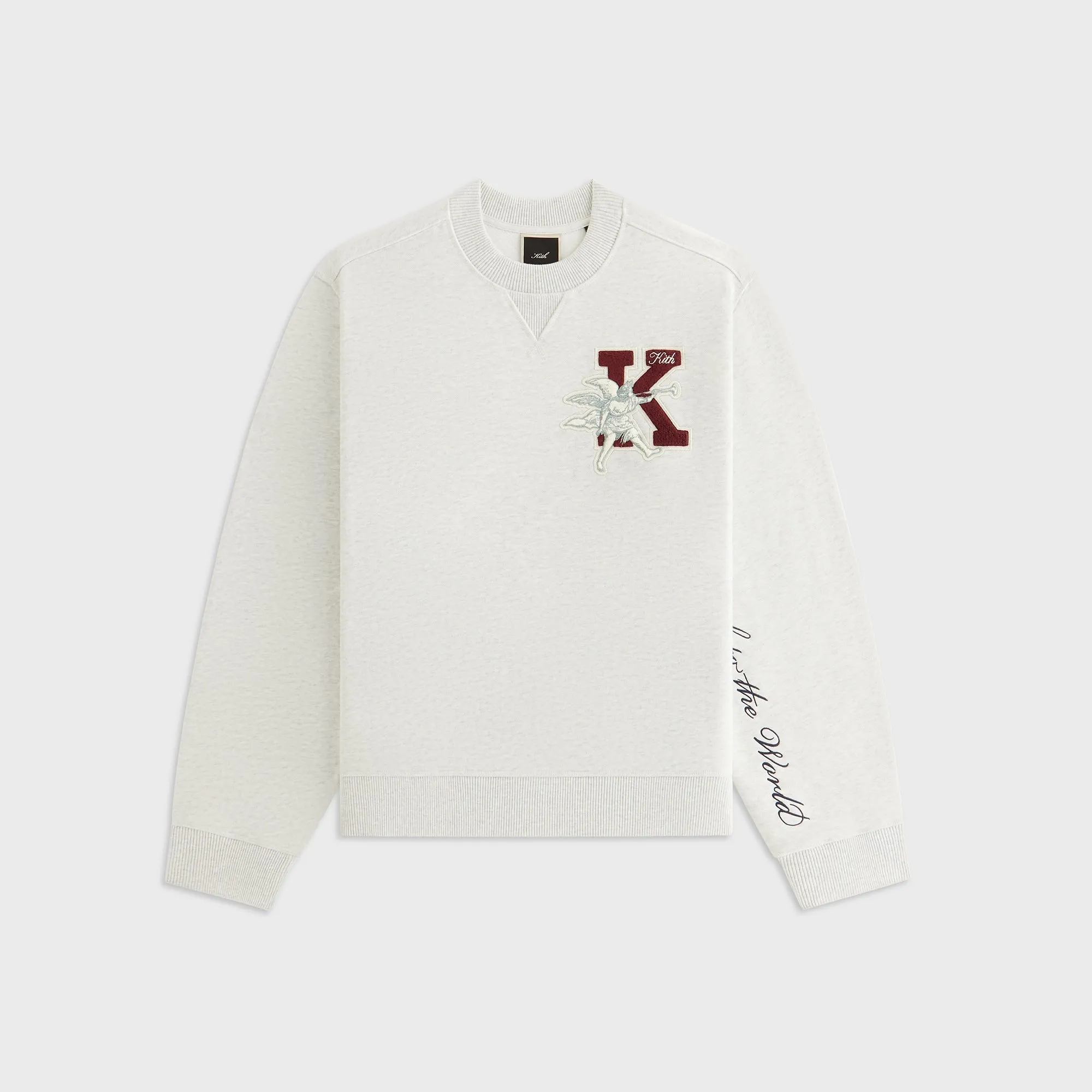 Kith Women Ashwin NY to the World Crewneck - Light Heather Grey Street Essential