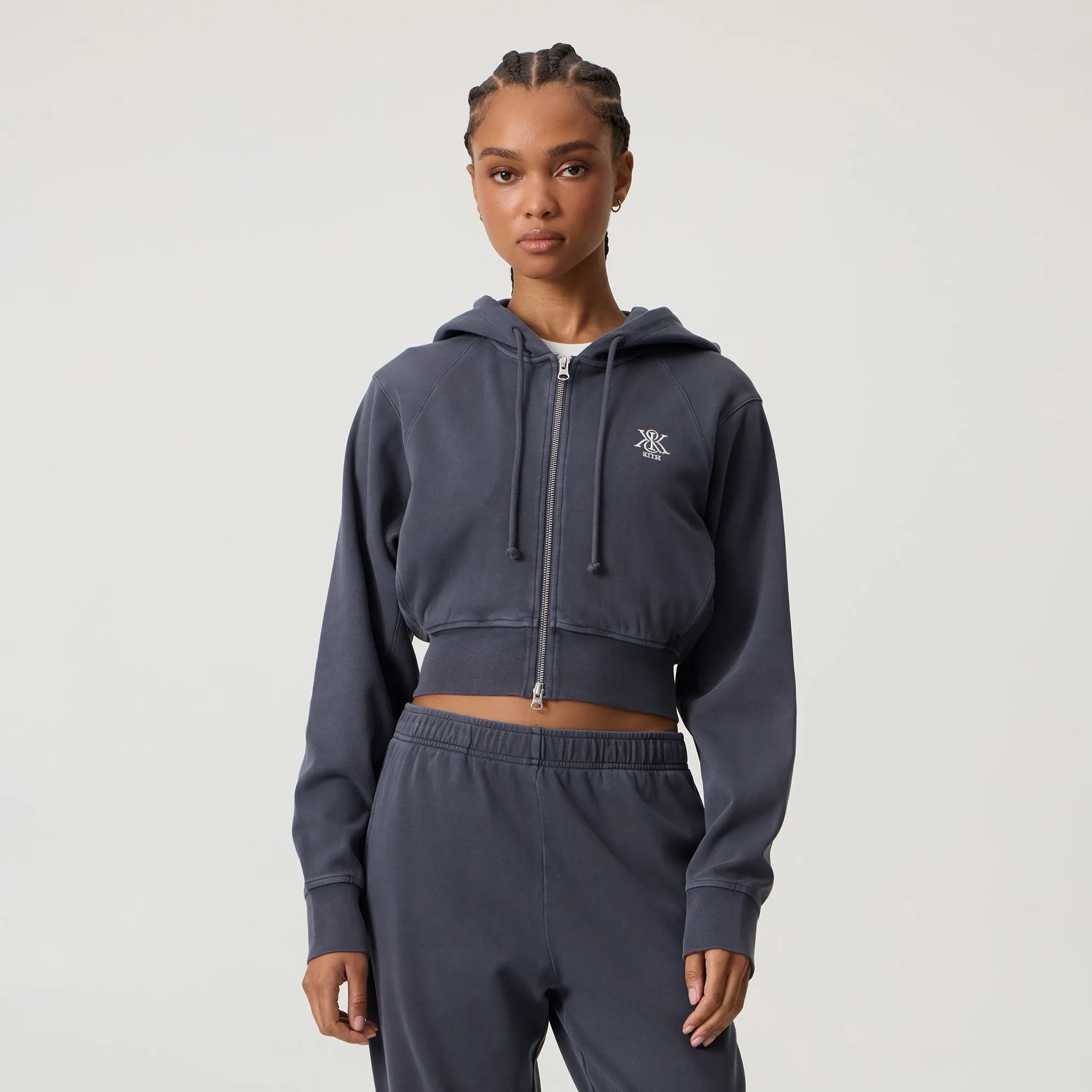 product pricing Kith Women Davin Cropped Hoodie - Trench