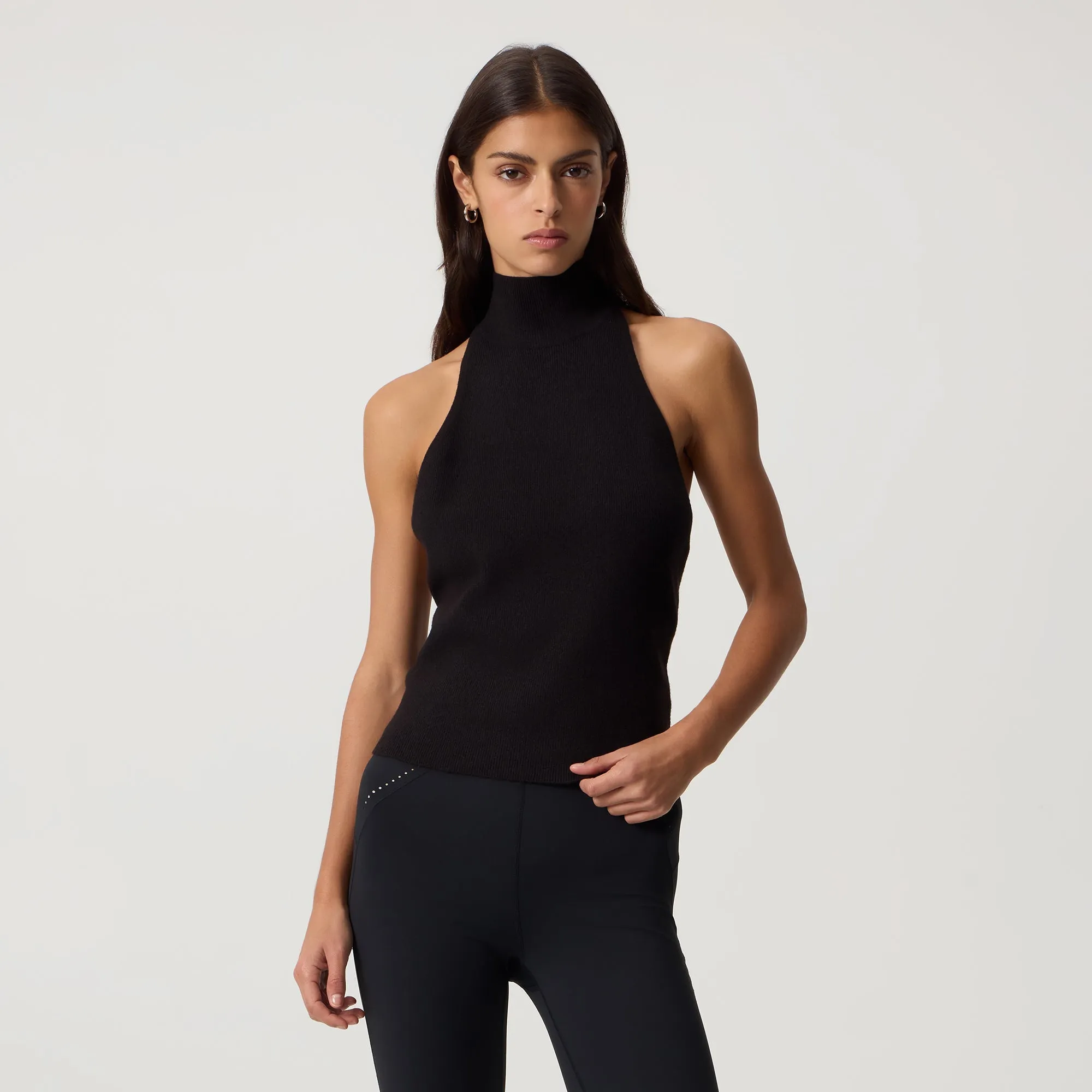 Rough Terrain Quick Soft Kith Women Jaden Halter Sweater Tank - Black