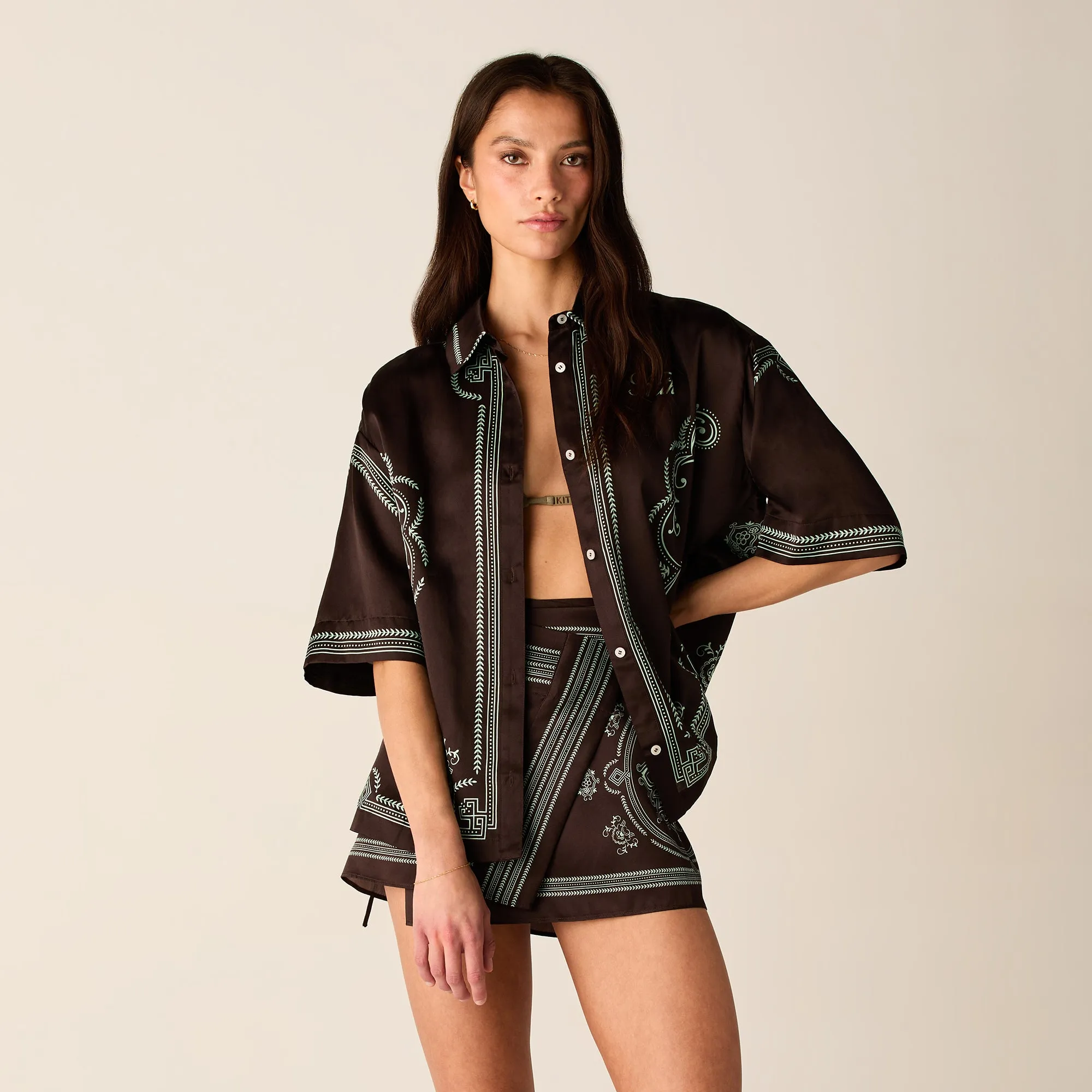 Kith Women Mari Medallion Shirt - Incognito High-End Finish Trendy Outfit