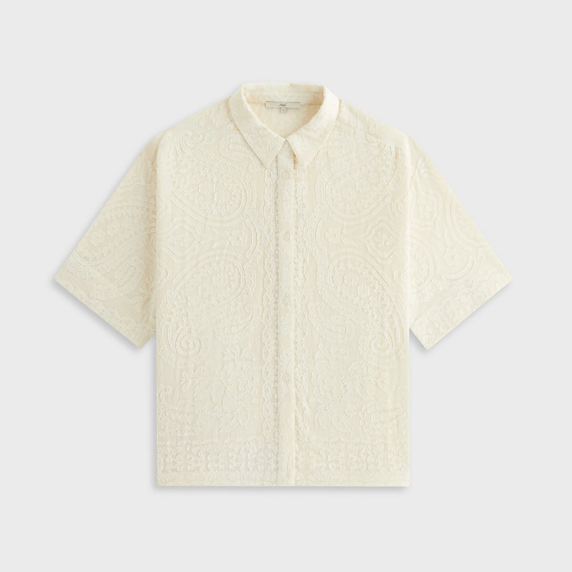 Kith Women Mari Paisley Gauze Shirt - Waffle Layered Design tall size