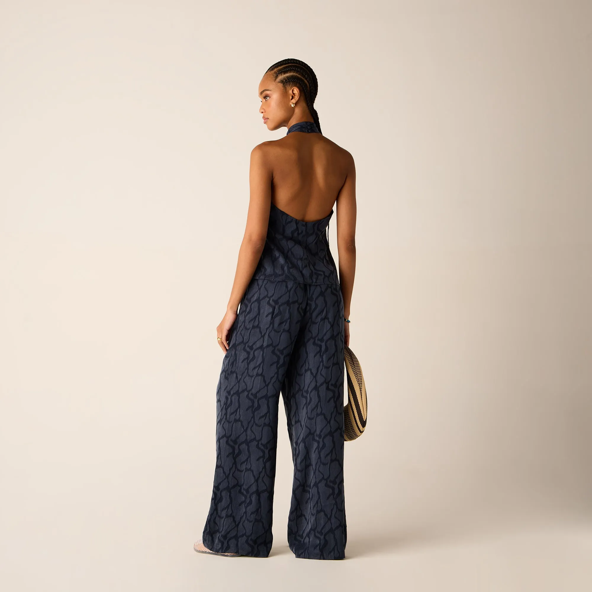 Easy Care Material Kith Women Mika Wavy Jacquard Wrap Halter - Nocturnal