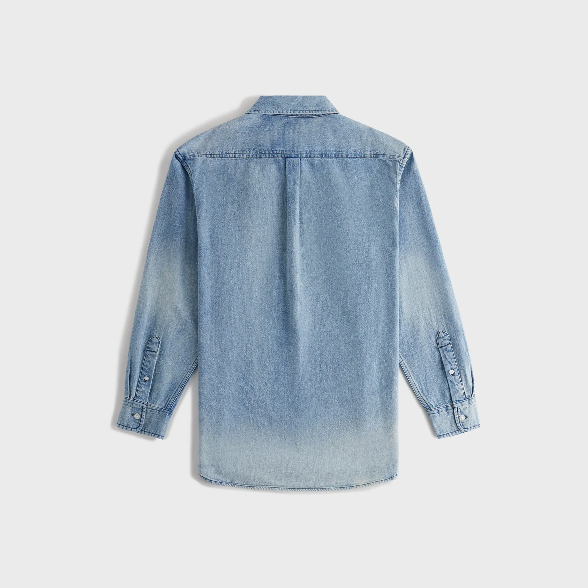 Kith Women Ora II Denim Shirt - Harper Mid Wash Relaxed Silhouette Classic Style