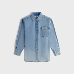 Polka Dot Classic Color Kith Women Ora II Denim Shirt - Harper Mid Wash