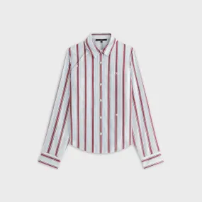 Flexible Material Statement Piece Kith Women Sidney Stripe Asymmetrical Shirt - Tin