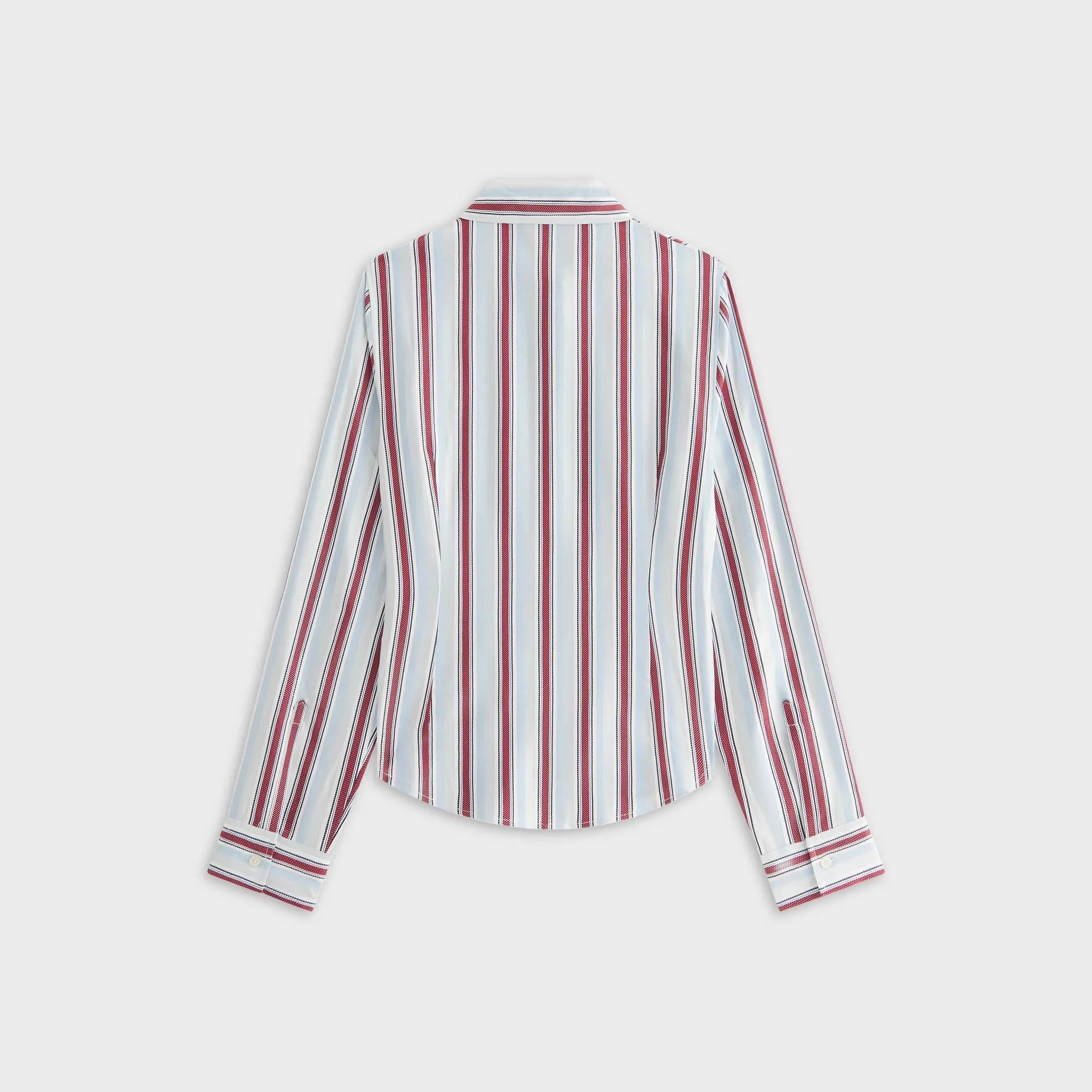 Non Chafe Seams Comfortable Fabric Kith Women Sidney Stripe Asymmetrical Shirt - Tin
