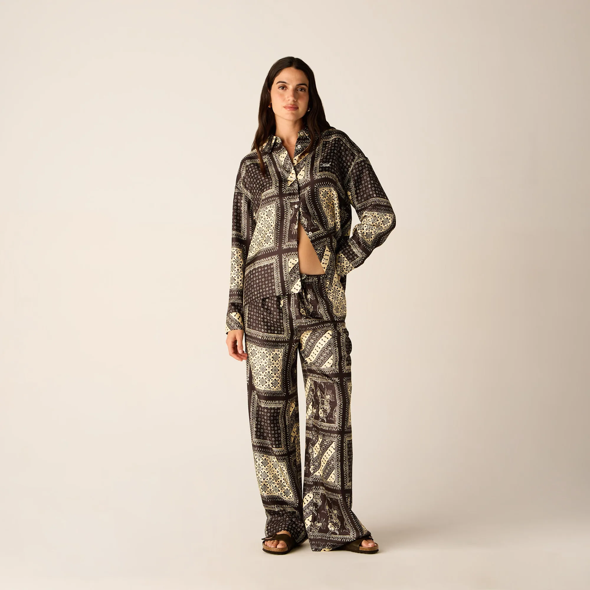 Weekend Outfit Kith Women Siena Batik Block Print Shirt - Incognito