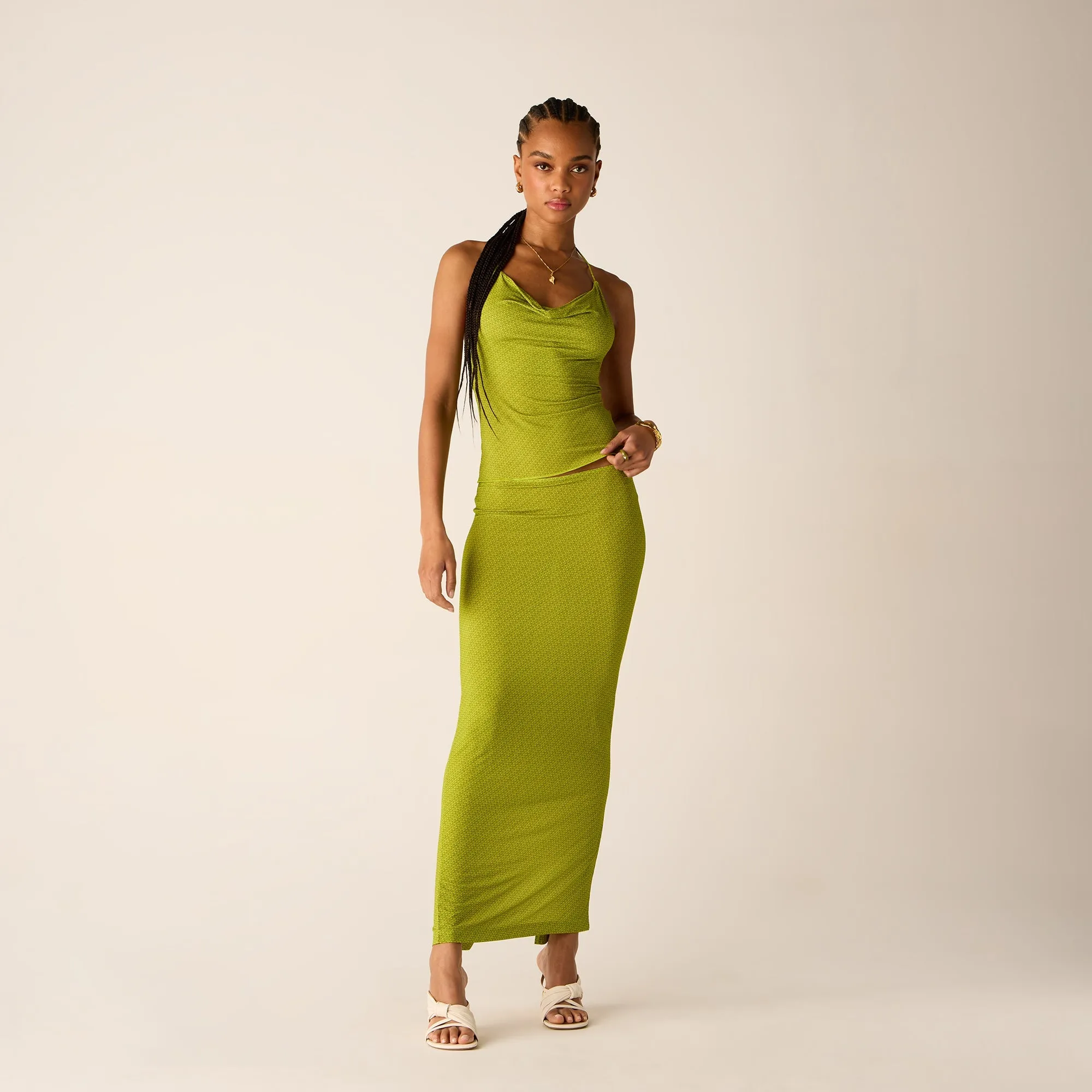 Semi - autonomous Kith Women Sori Micro Monogram Halter - Pistachio