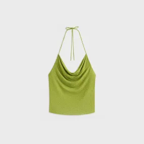 Kith Women Sori Micro Monogram Halter - Pistachio Laser Cut Edges Indoor Wear