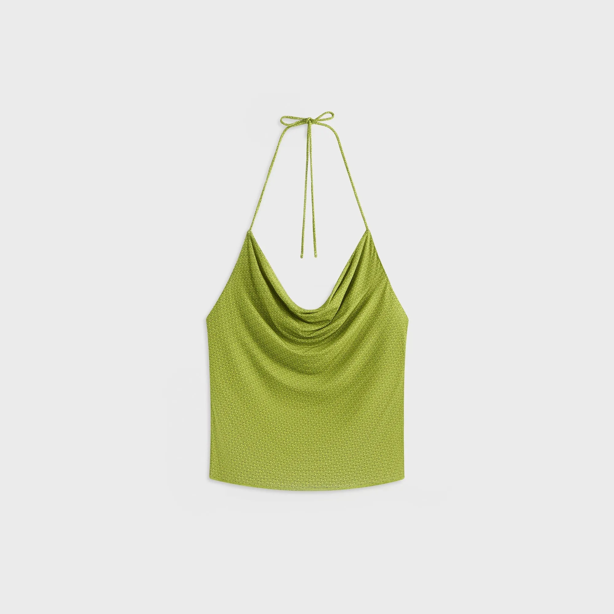 Kith Women Sori Micro Monogram Halter - Pistachio Laser Cut Edges Indoor Wear