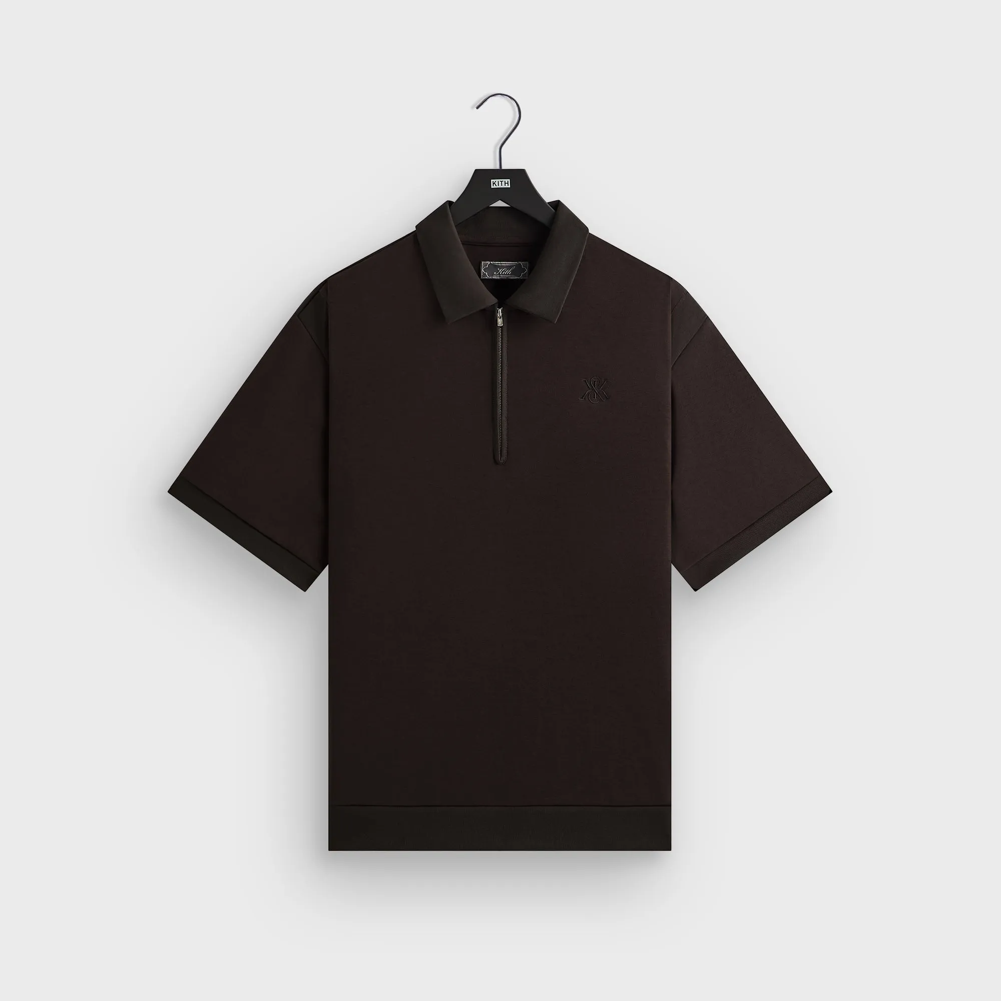 Fashionable Fit Urban Chic Kith Zip-Front Performance Knit Ethan Polo - Kindling