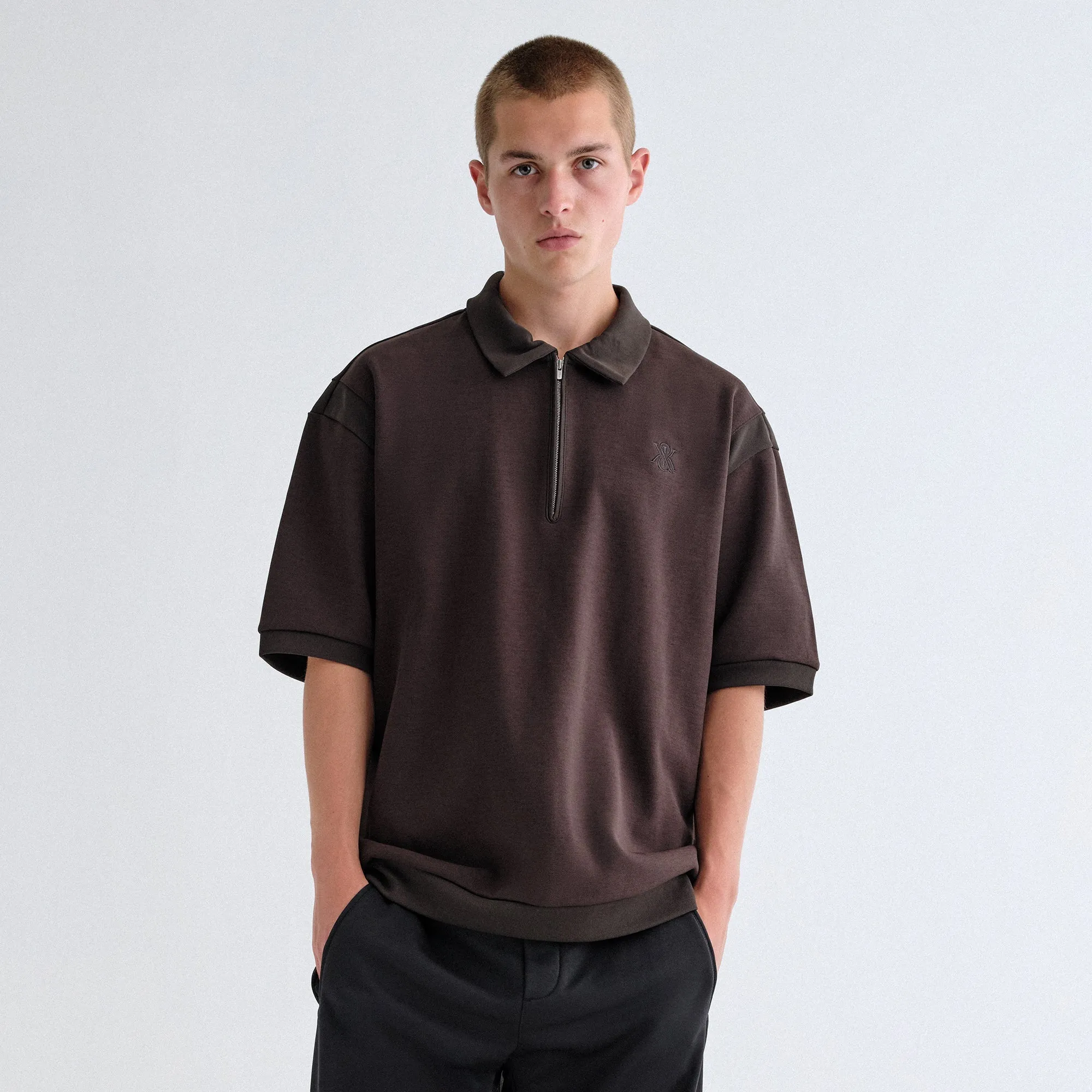 Kith Zip-Front Performance Knit Ethan Polo - Kindling Effortless Style