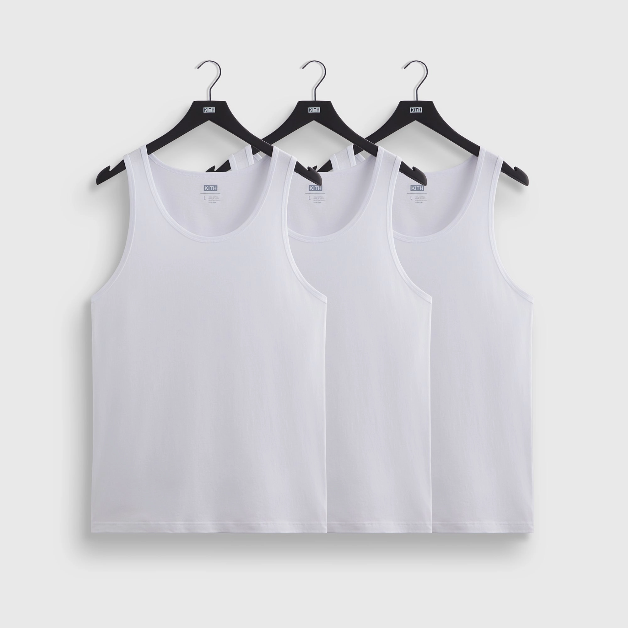 Kith 3-Pack Spencer Tank - White Silky Lounge Invisible Look