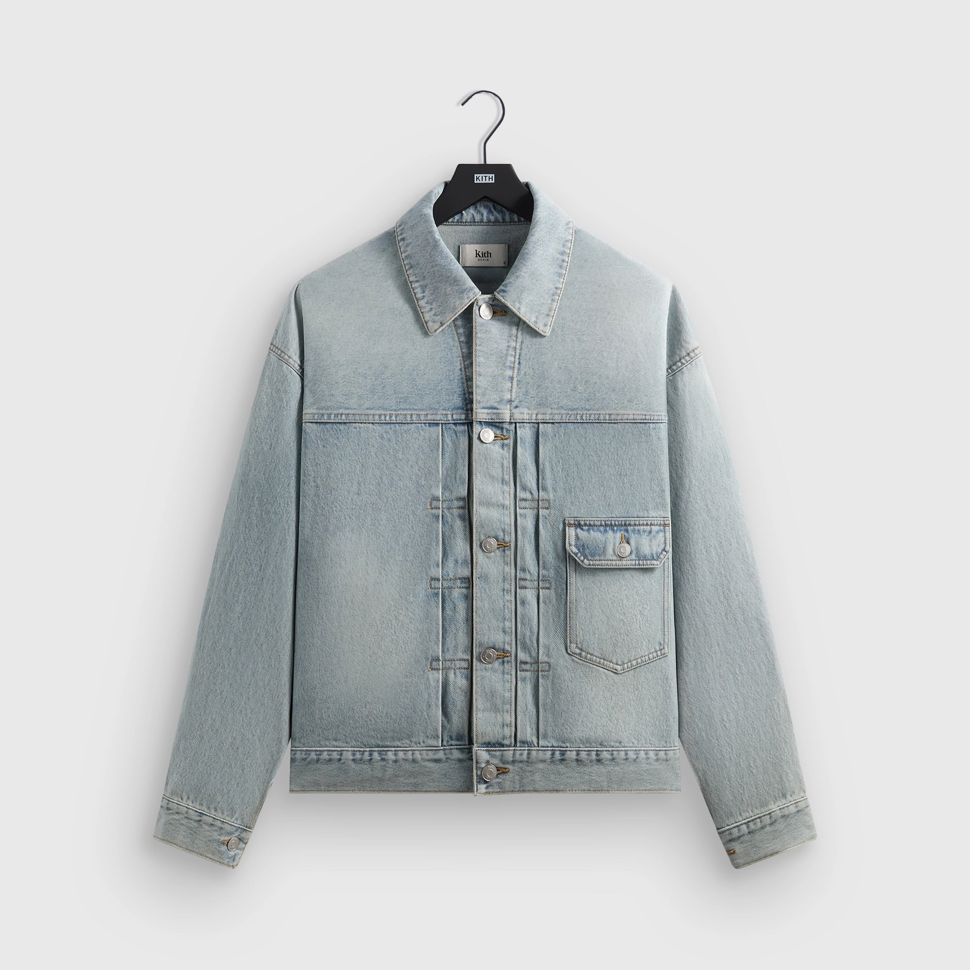Textured Finish InterchangeableLining Kith Alonzo Denim Jacket - Light Indigo