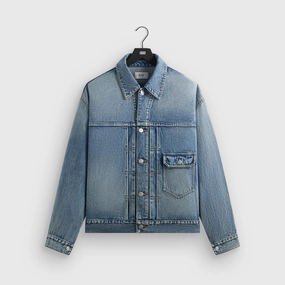Kith Alonzo Denim Jacket - Mid Indigo Light Reflective Logos FadeResistant Print