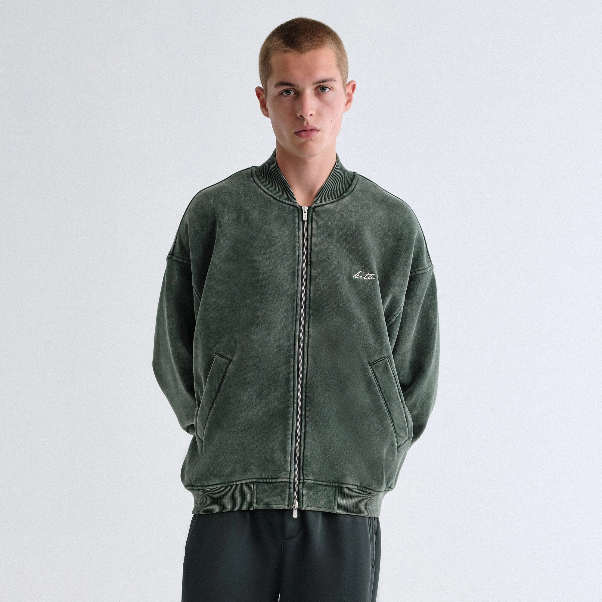 WaterResistantCoating Snow Block Kith Antique Wash Avery Bomber Jacket - Stadium
