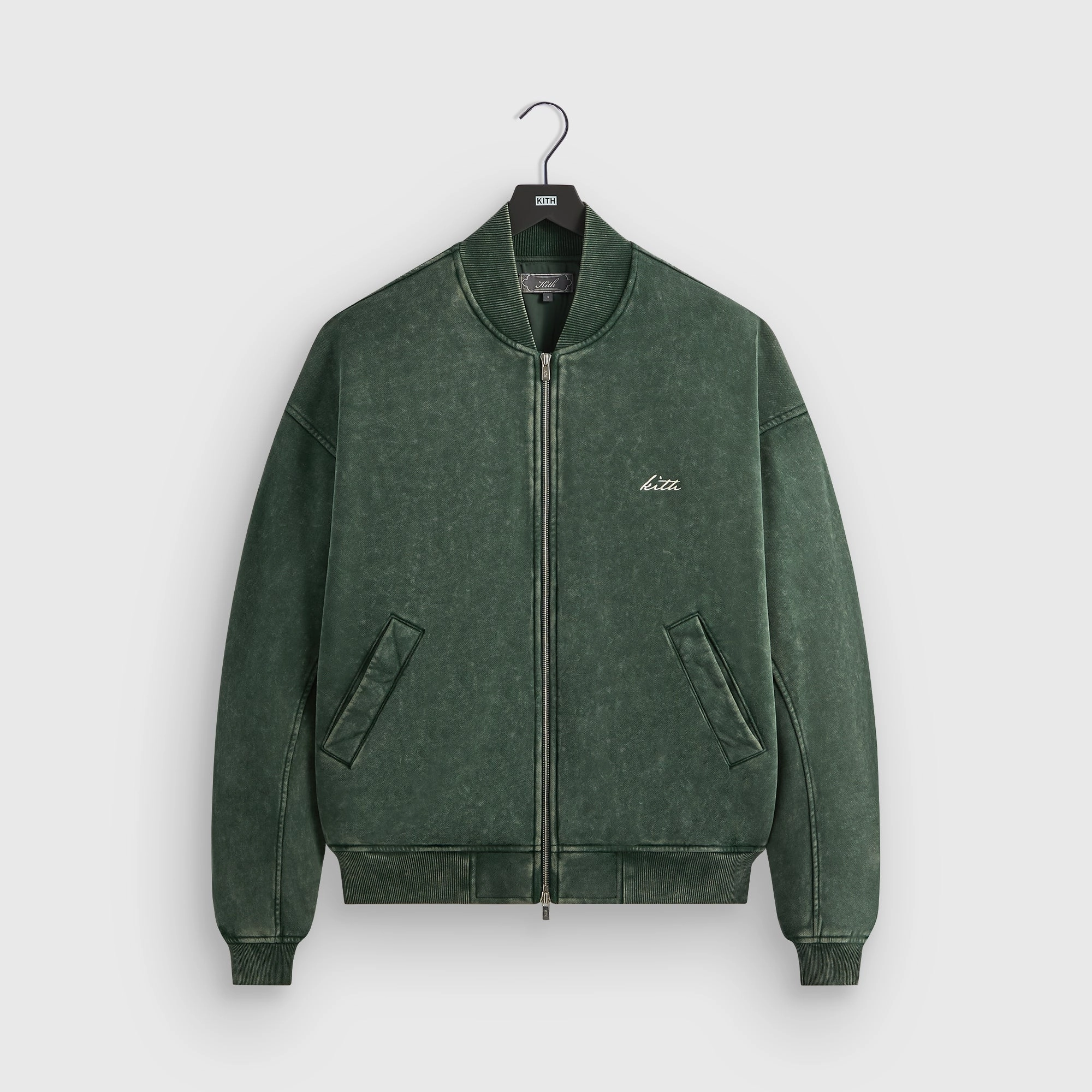 High Visibility Trims Durable Double Stitching Kith Antique Wash Avery Bomber Jacket - Stadium