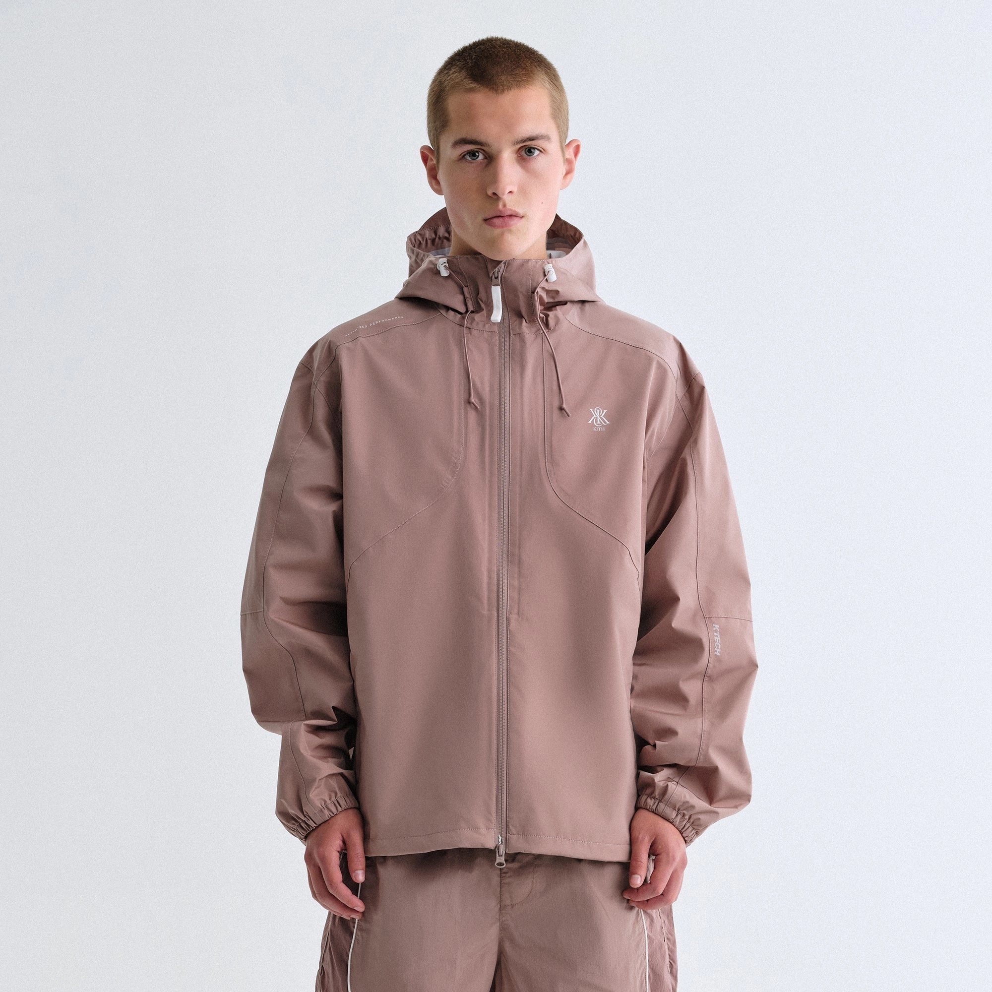 Refined Style Flexible Shoulder Gussets Kith Bonded Nylon Bolt Jacket - Dusty Mauve
