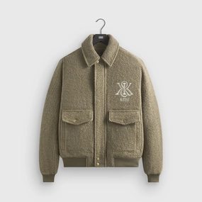Modern Drop Tail Hem Kith Boucle Hawthorne Flight Jacket - Palomino