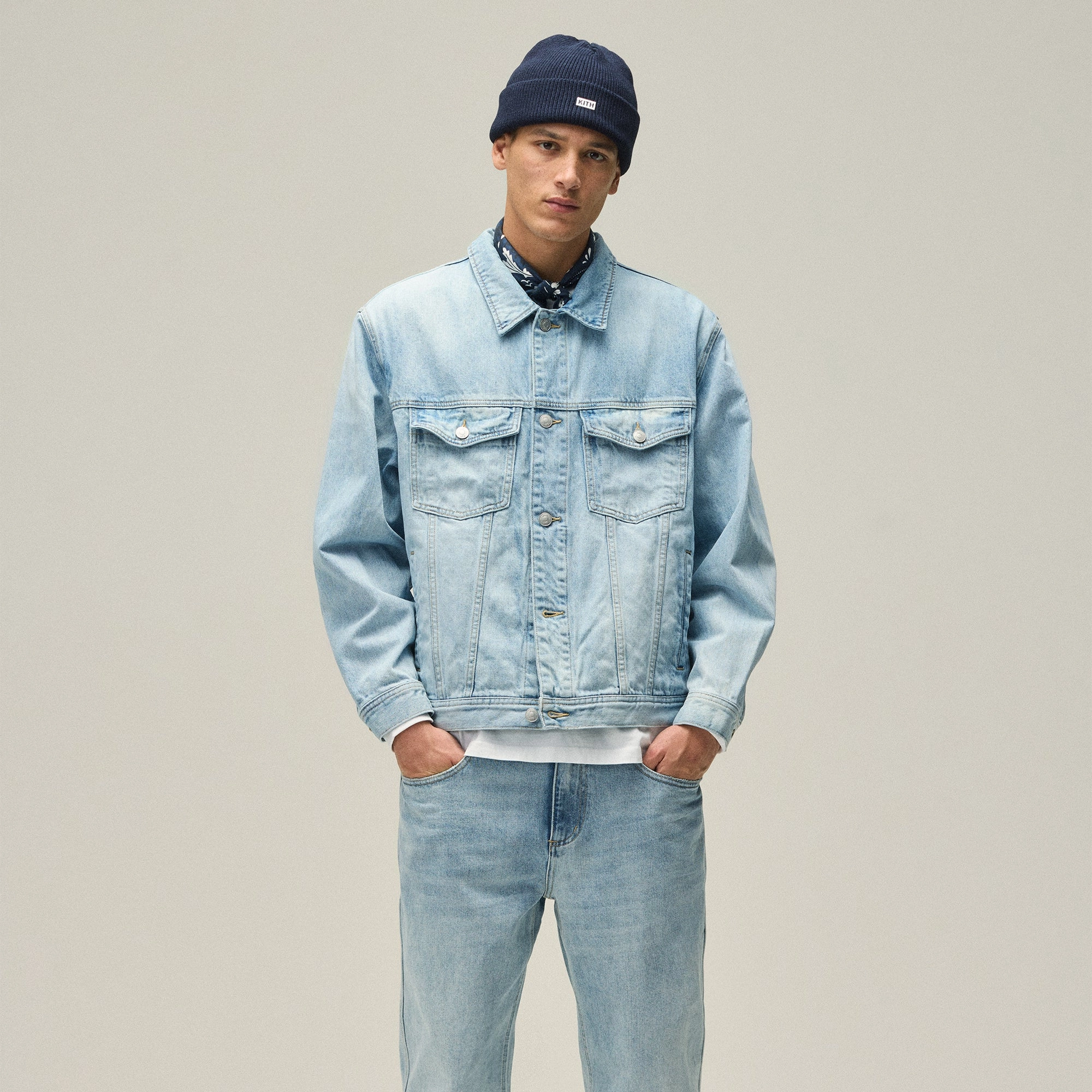 Kith Centre Denim Jacket - Light Indigo Eco Friendly Dye Process