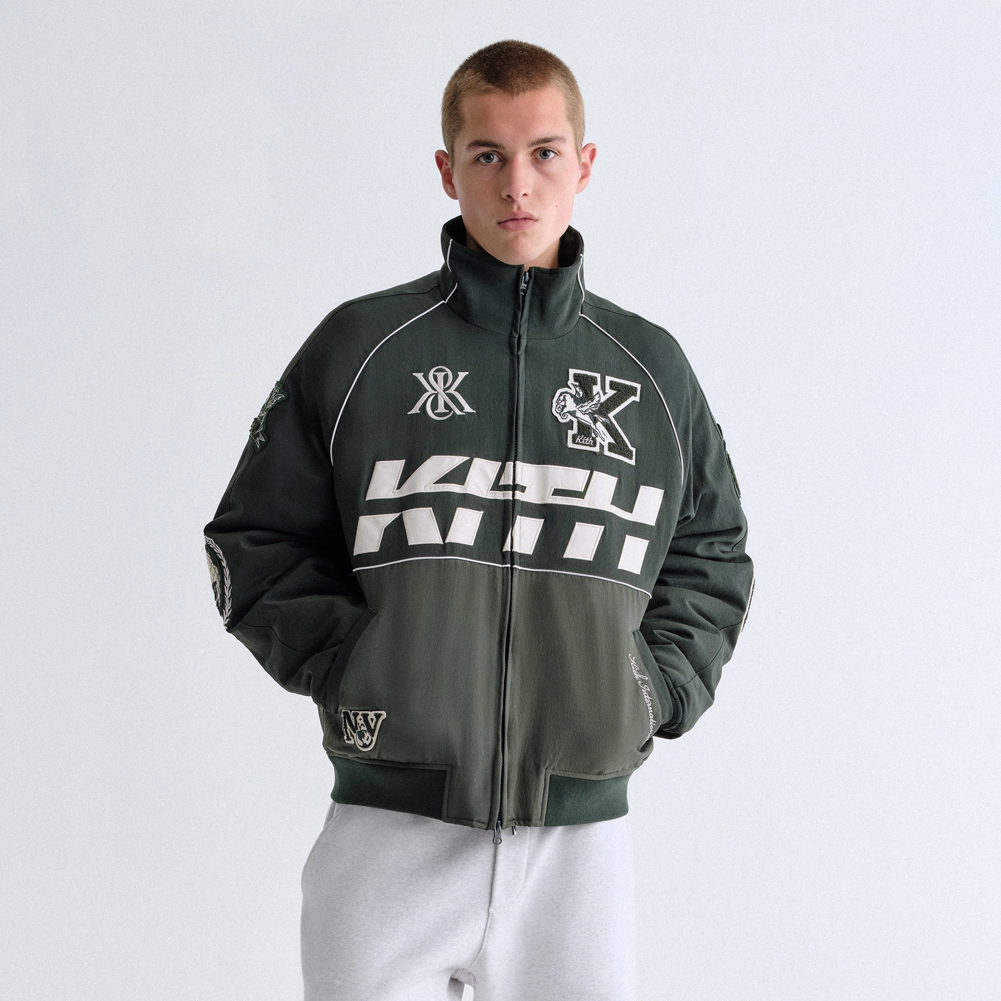 Kith Dejan Racing Jacket - Stadium Breathable Material Stretchable Material