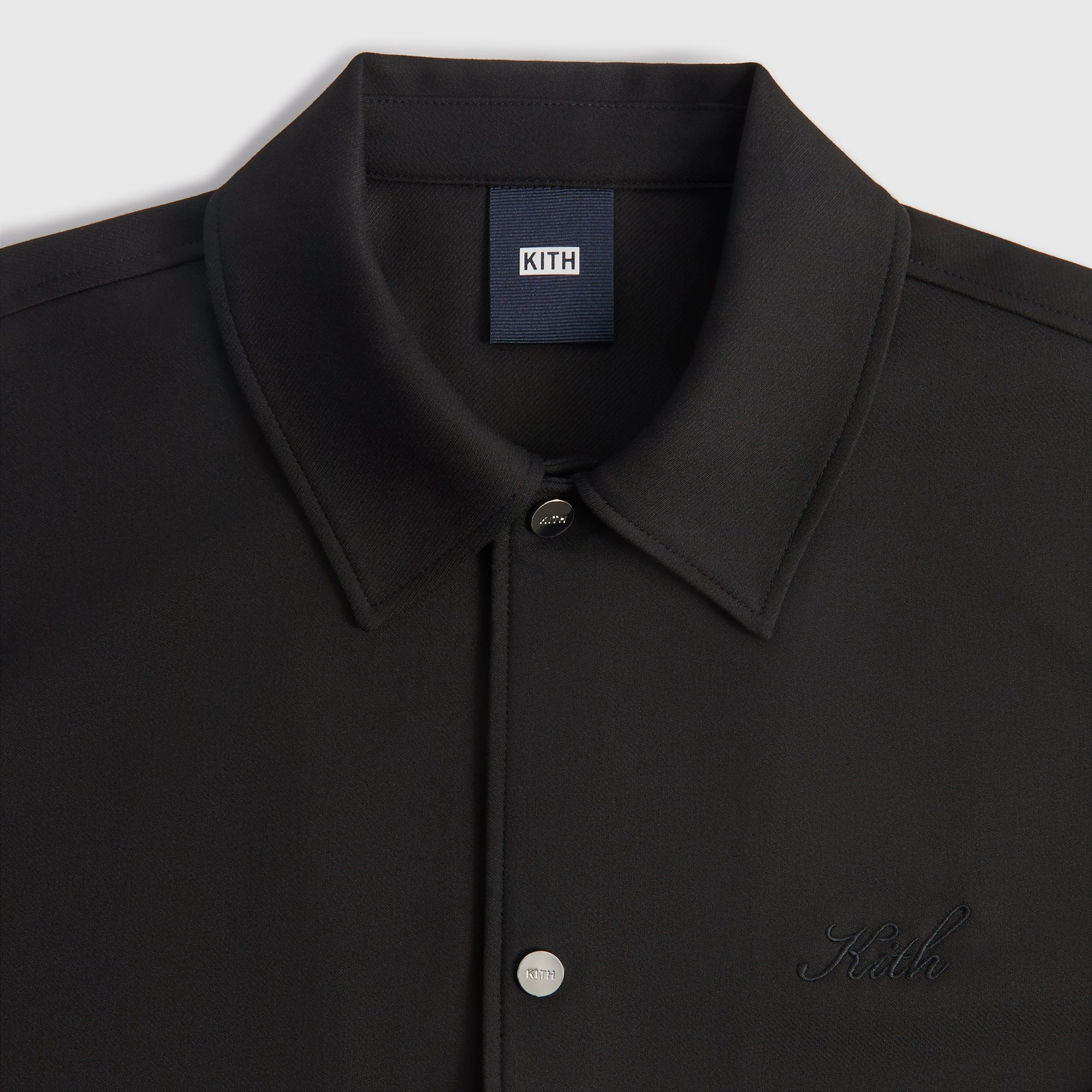 Kith Double Weave Coaches Jacket - Black Hooded style Temperature Regulating Fill